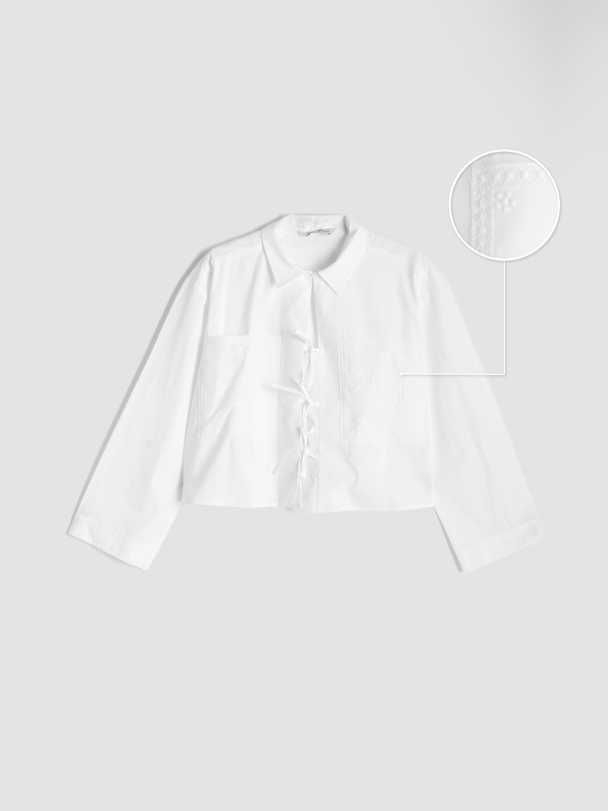 LCW Modest Nakışlı Poplin Kadın Gömlek görsel 6