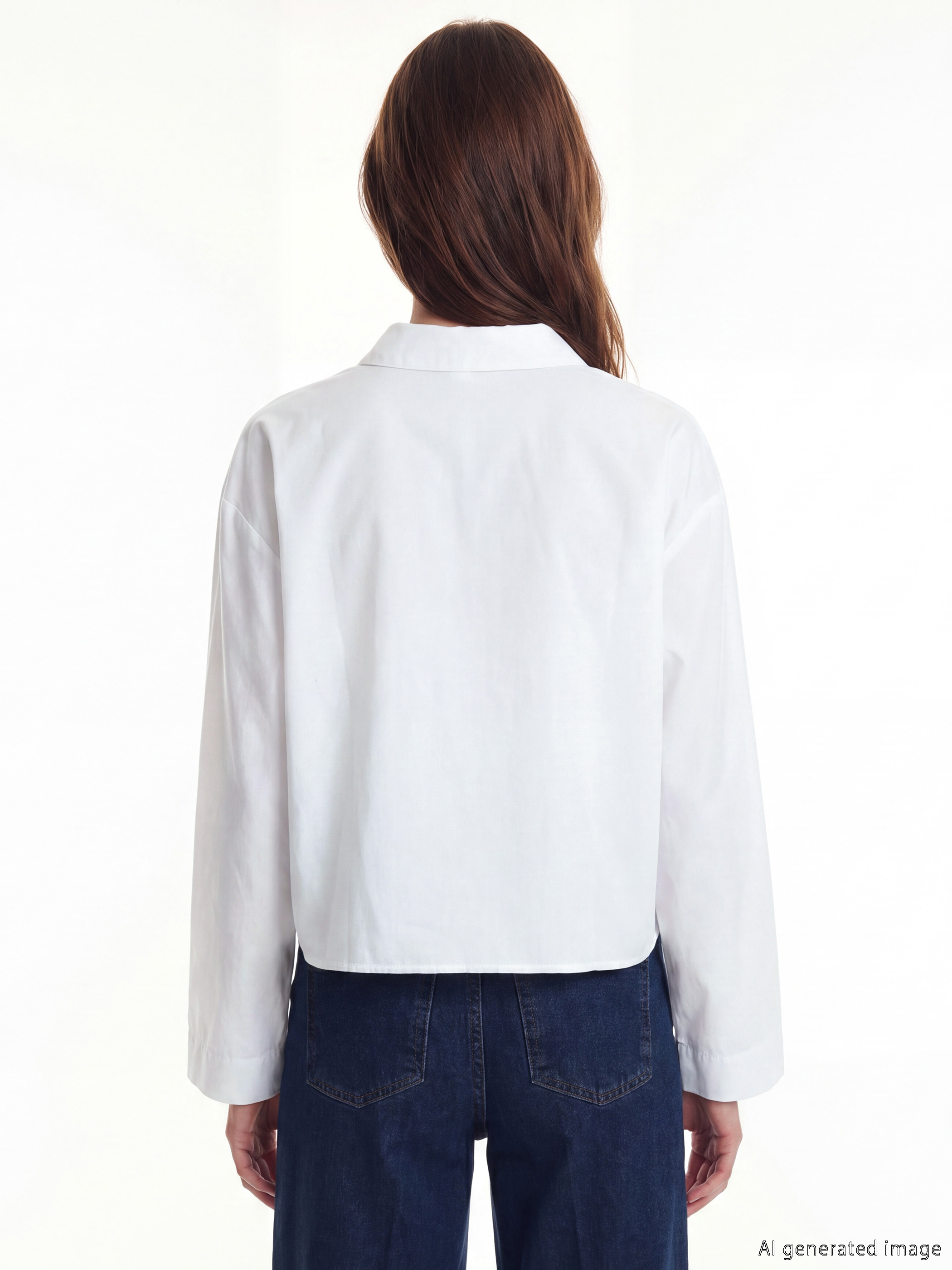 LCW Modest Nakışlı Poplin Kadın Gömlek görsel 5