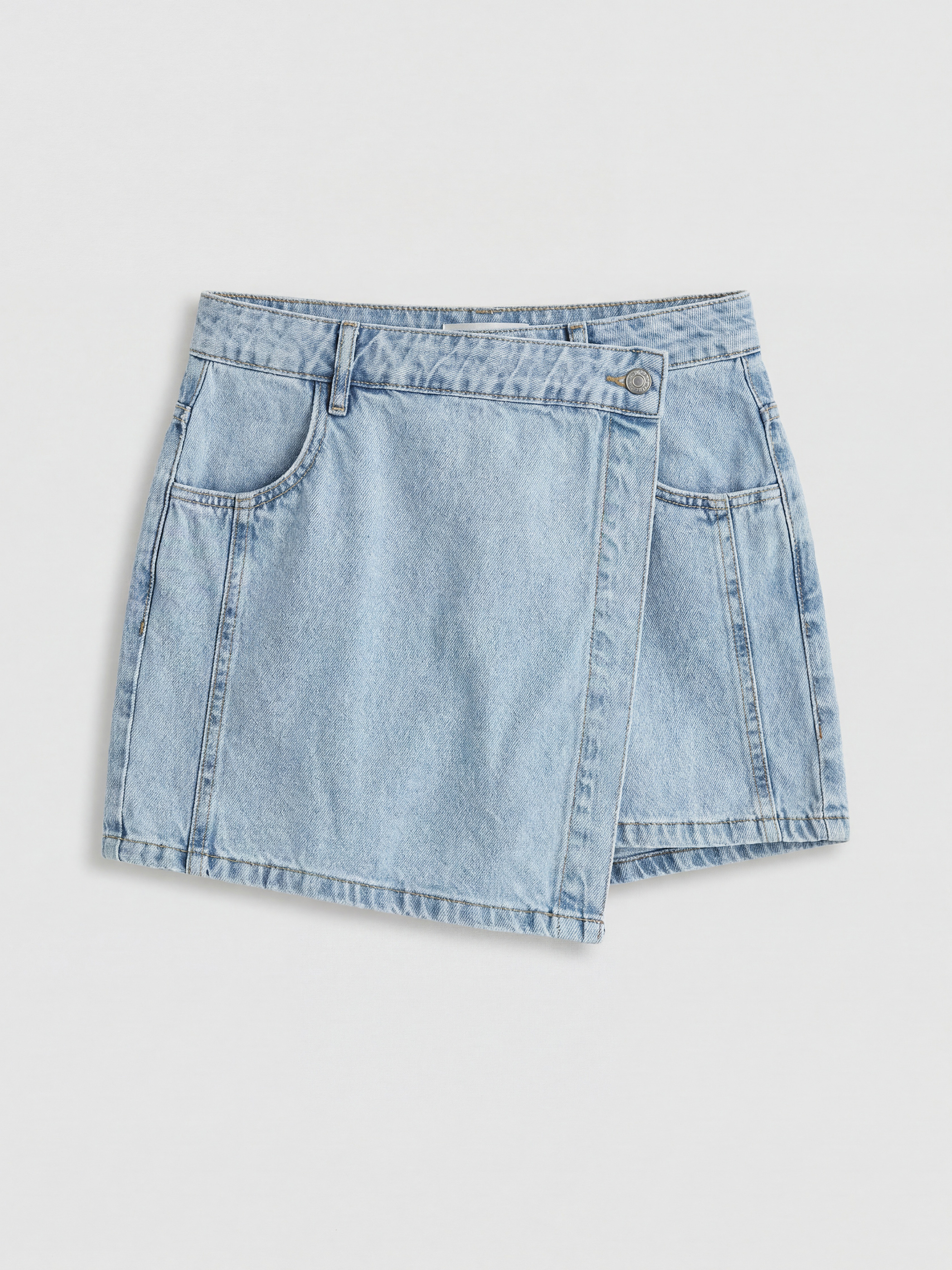 LCW Jeans Yüksek Bel Kadın Jean Şort Etek görsel 5