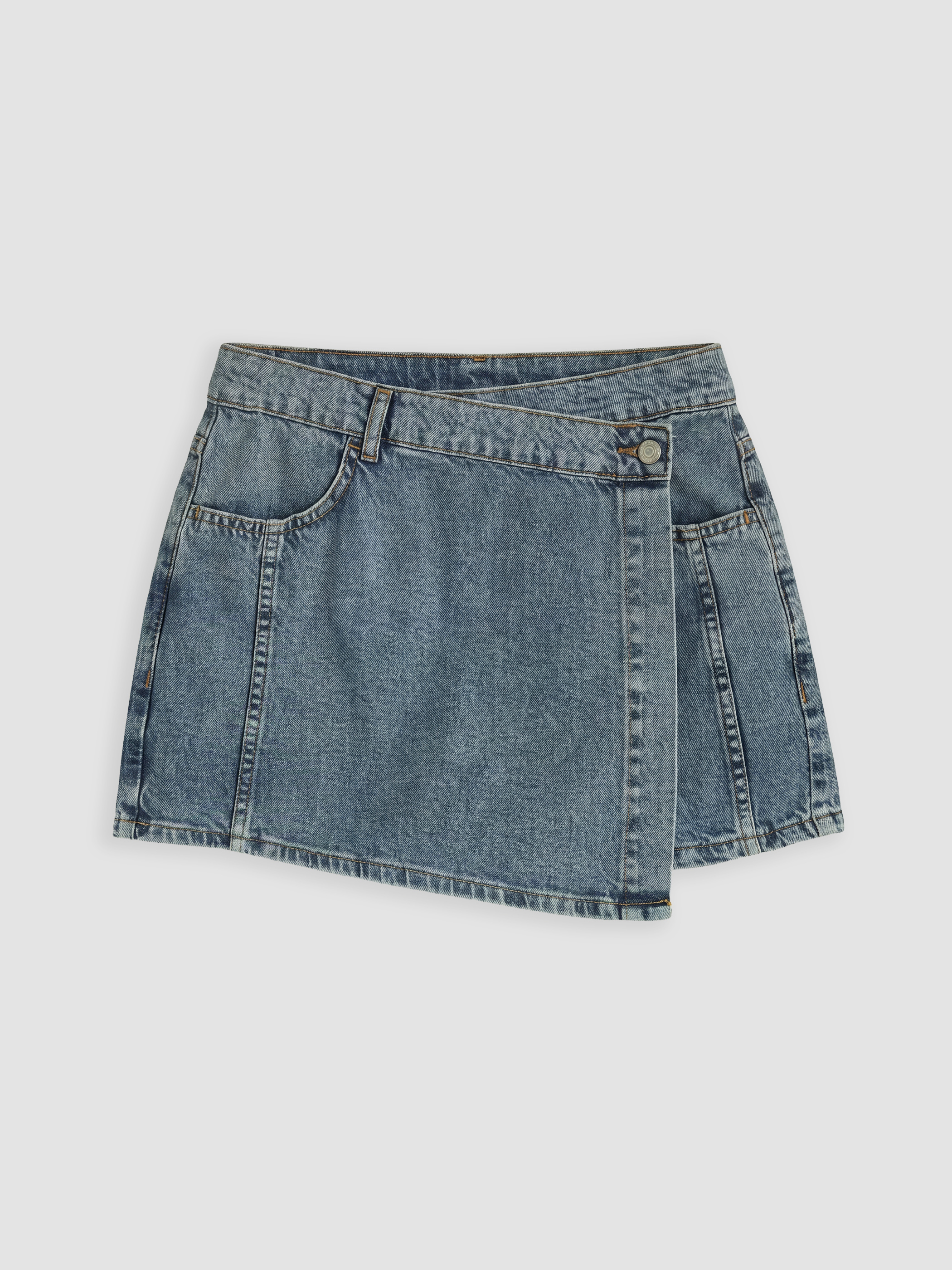 LCW Jeans Yüksek Bel Kadın Jean Şort Etek görsel 5