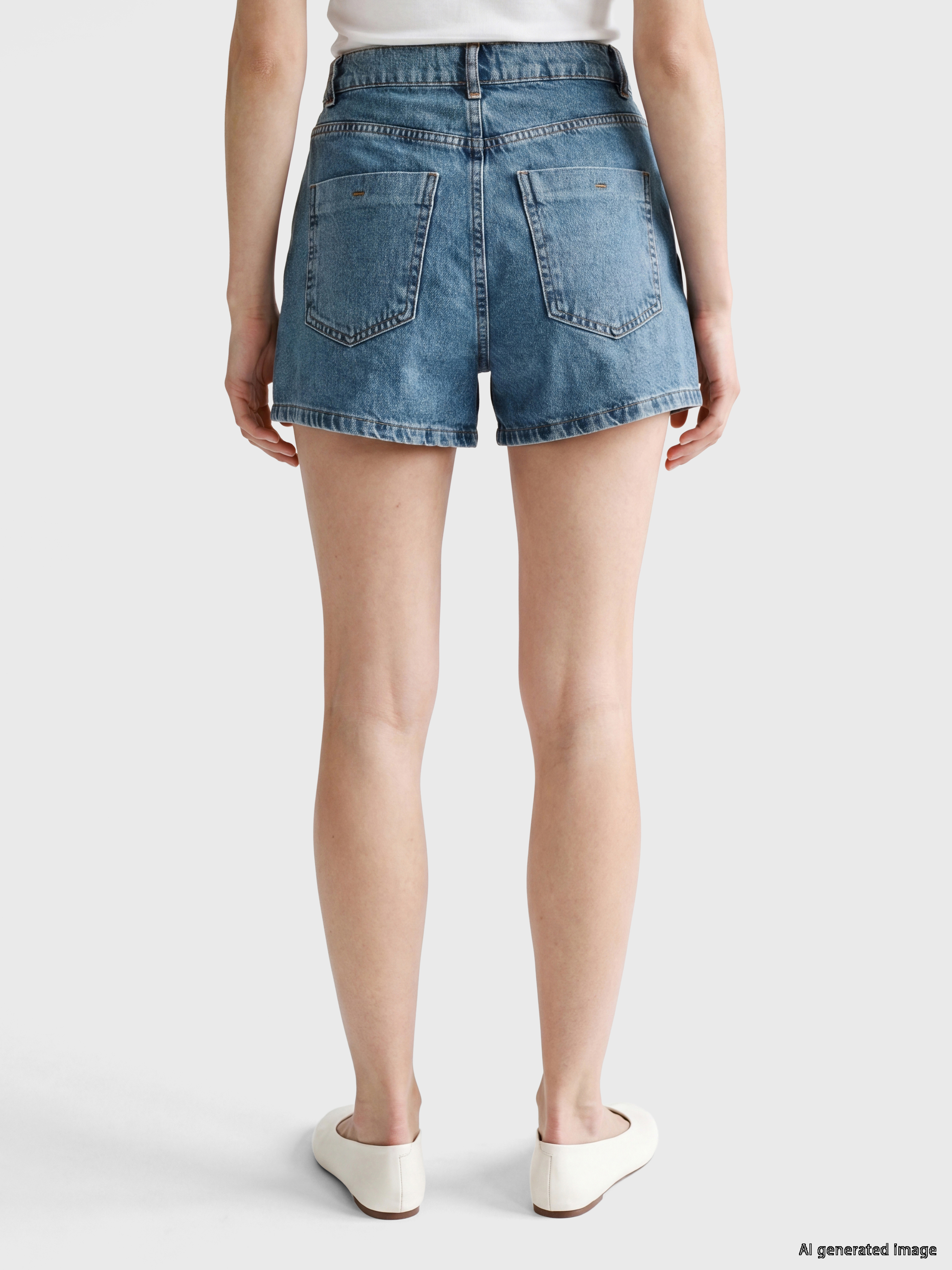 LCW Jeans Yüksek Bel Kadın Jean Şort Etek görsel 4