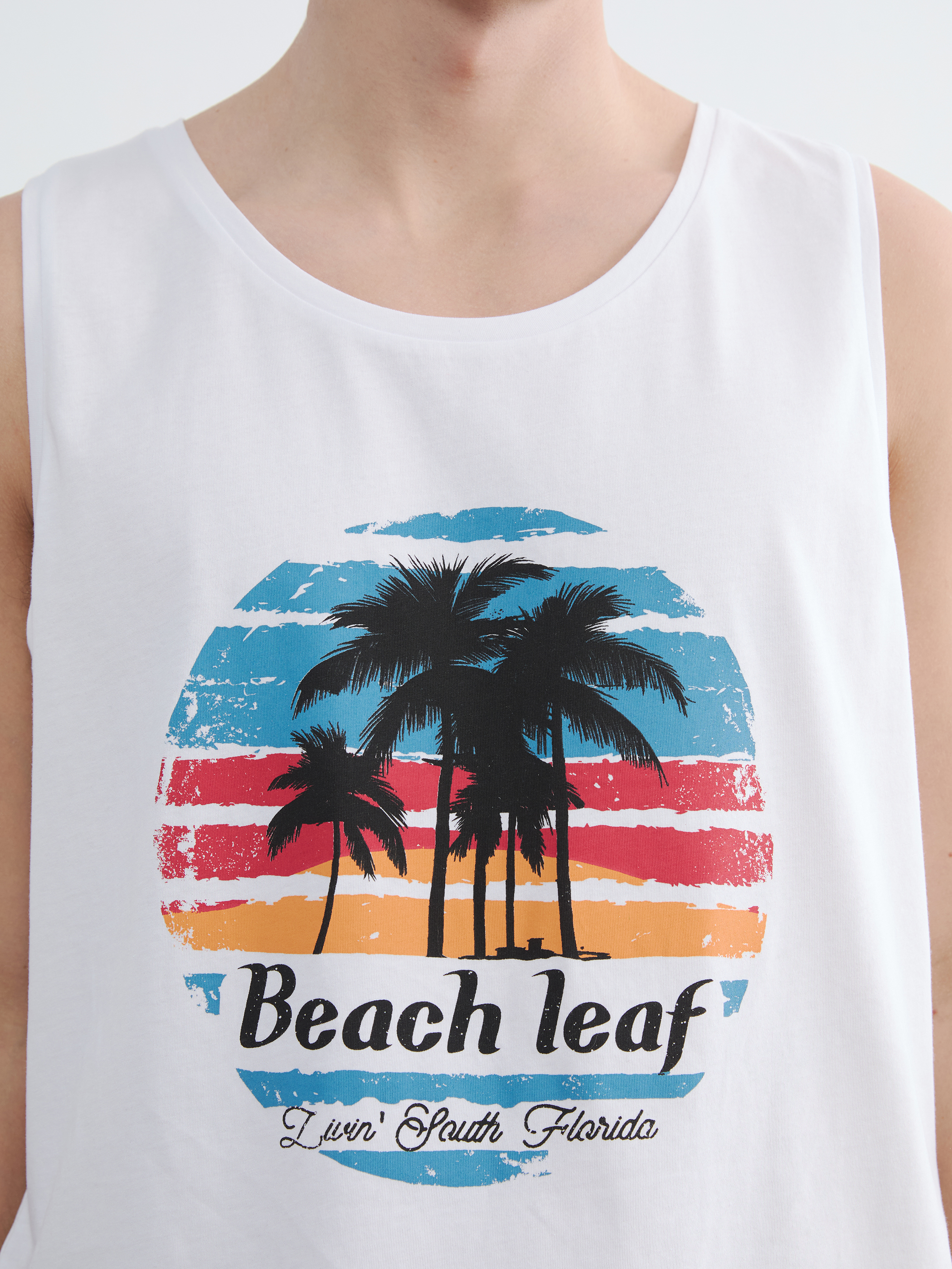 LC WAIKIKI Bisiklet Yaka Florida Baskılı Erkek Kolsuz Tişört görsel 4