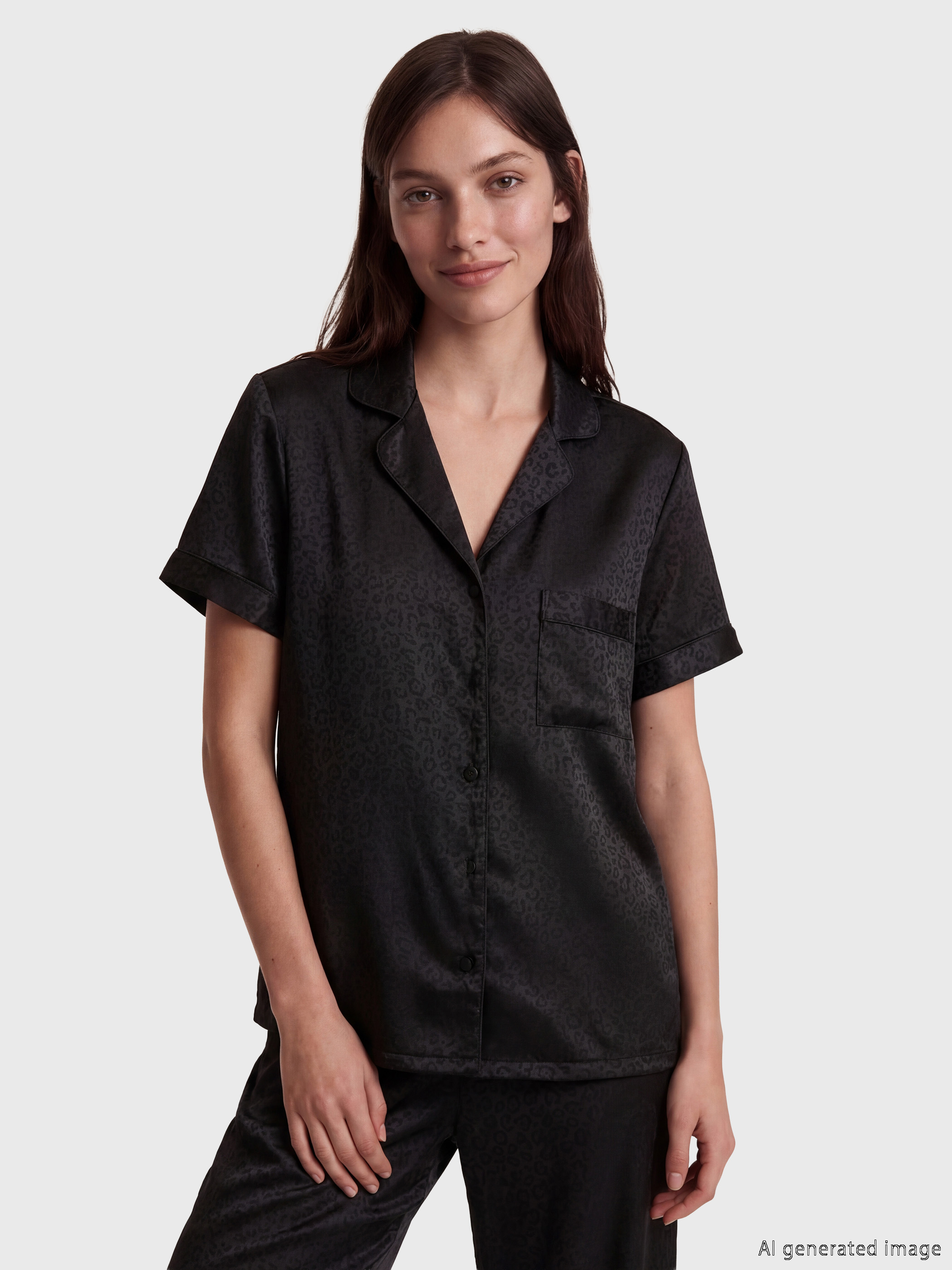 LCW DREAM Desenli Kadın Saten Pijama Takım görsel 2
