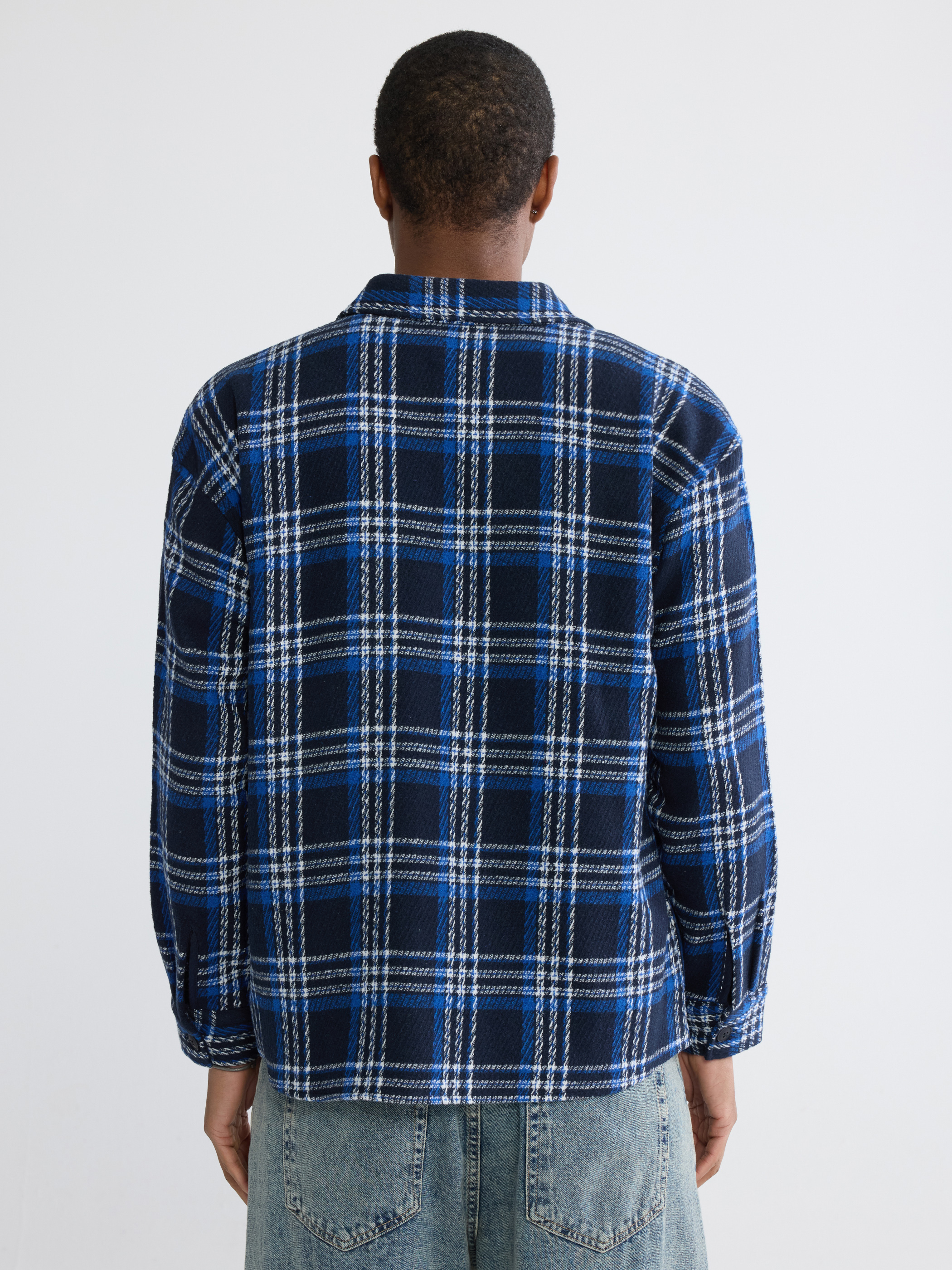 XSIDE Loose Fit Ekose Yün Karışımlı Erkek Gömlek Ceket görsel 4