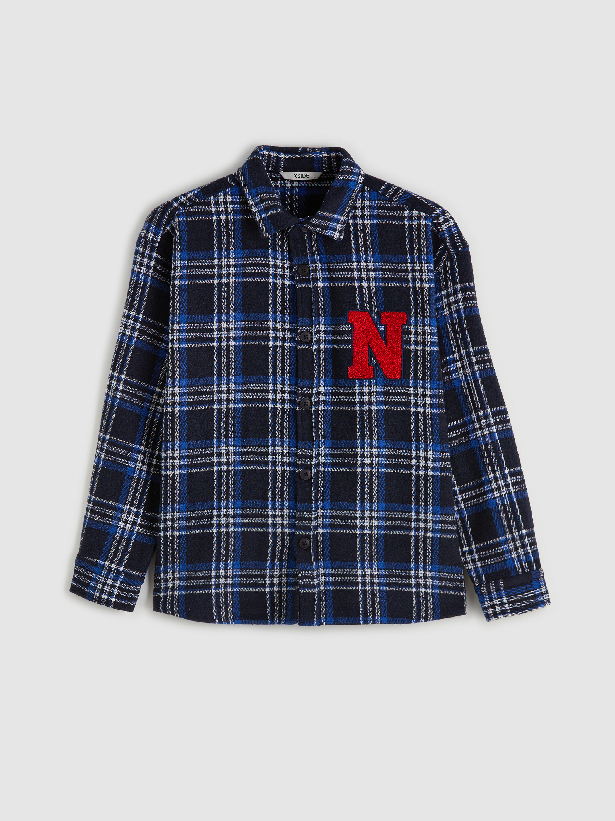 XSIDE Loose Fit Ekose Yün Karışımlı Erkek Gömlek Ceket görsel 5