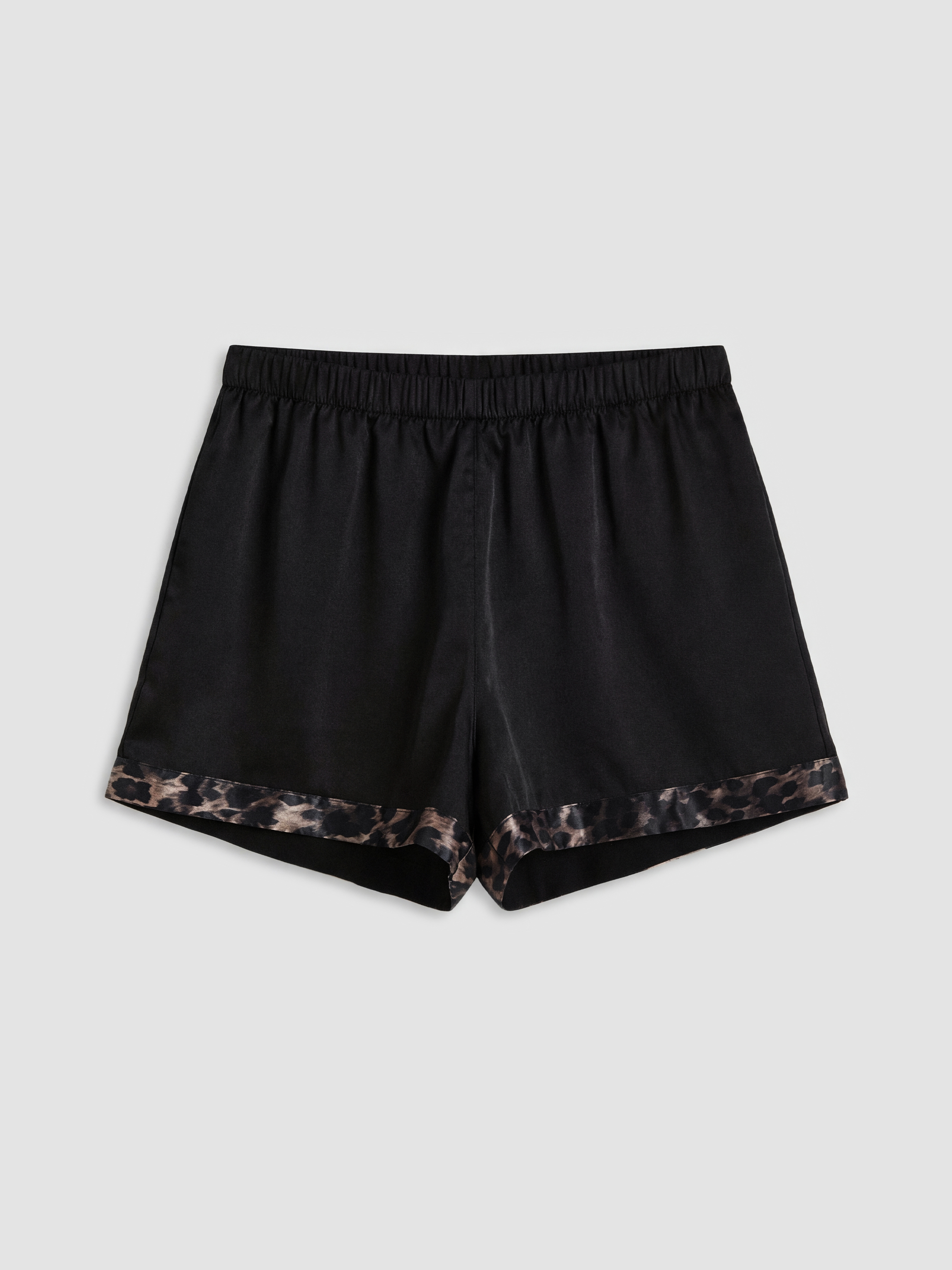 LCW DREAM Leopar Desenli Saten Kadın Şortlu Pijama Takımı görsel 7