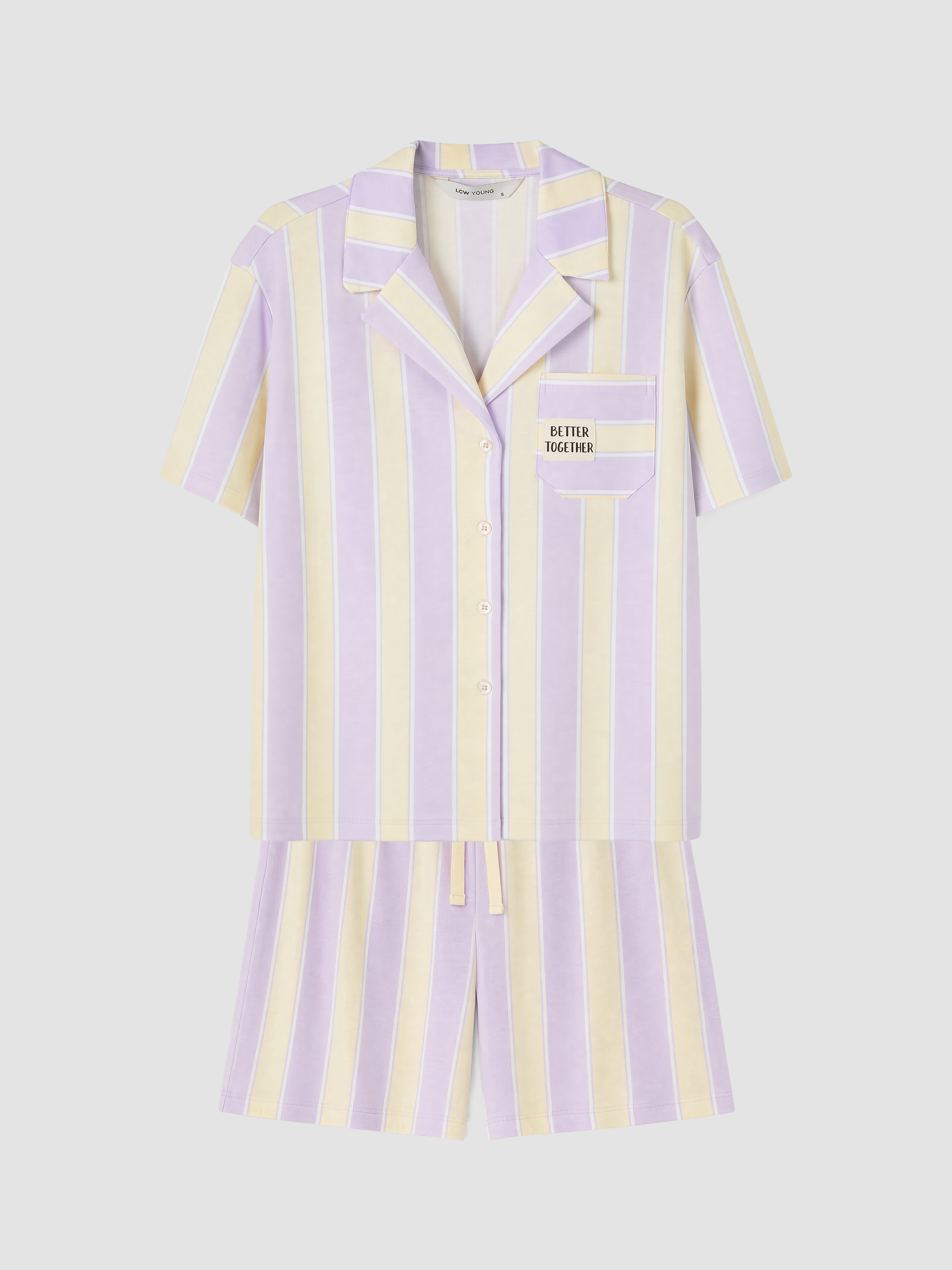 LCW Young Gömlek Yaka Çizgili Kadın Pijama Takımı görsel 5