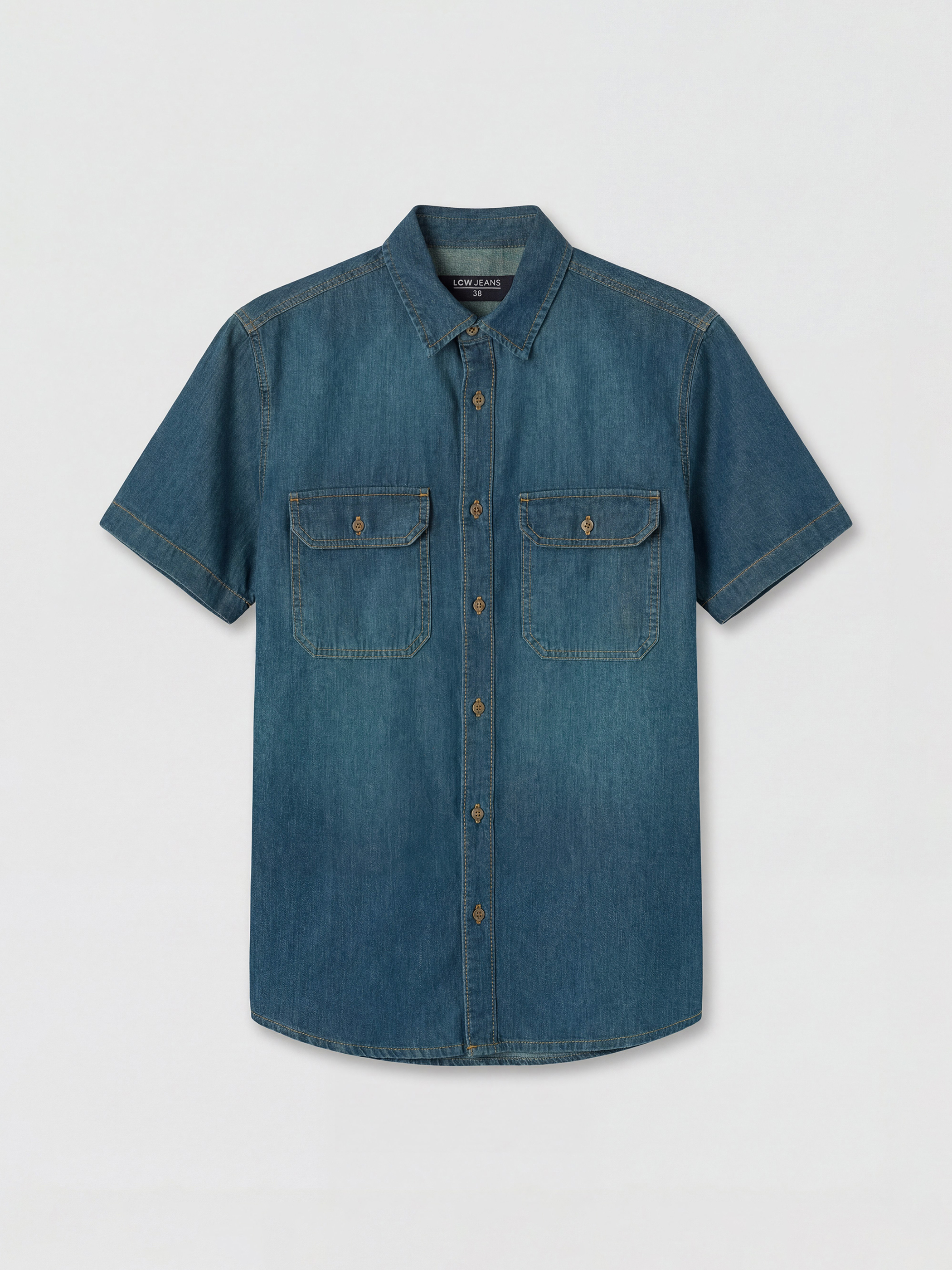 LCW Jeans Regular Fit Erkek Jean Gömlek görsel 5