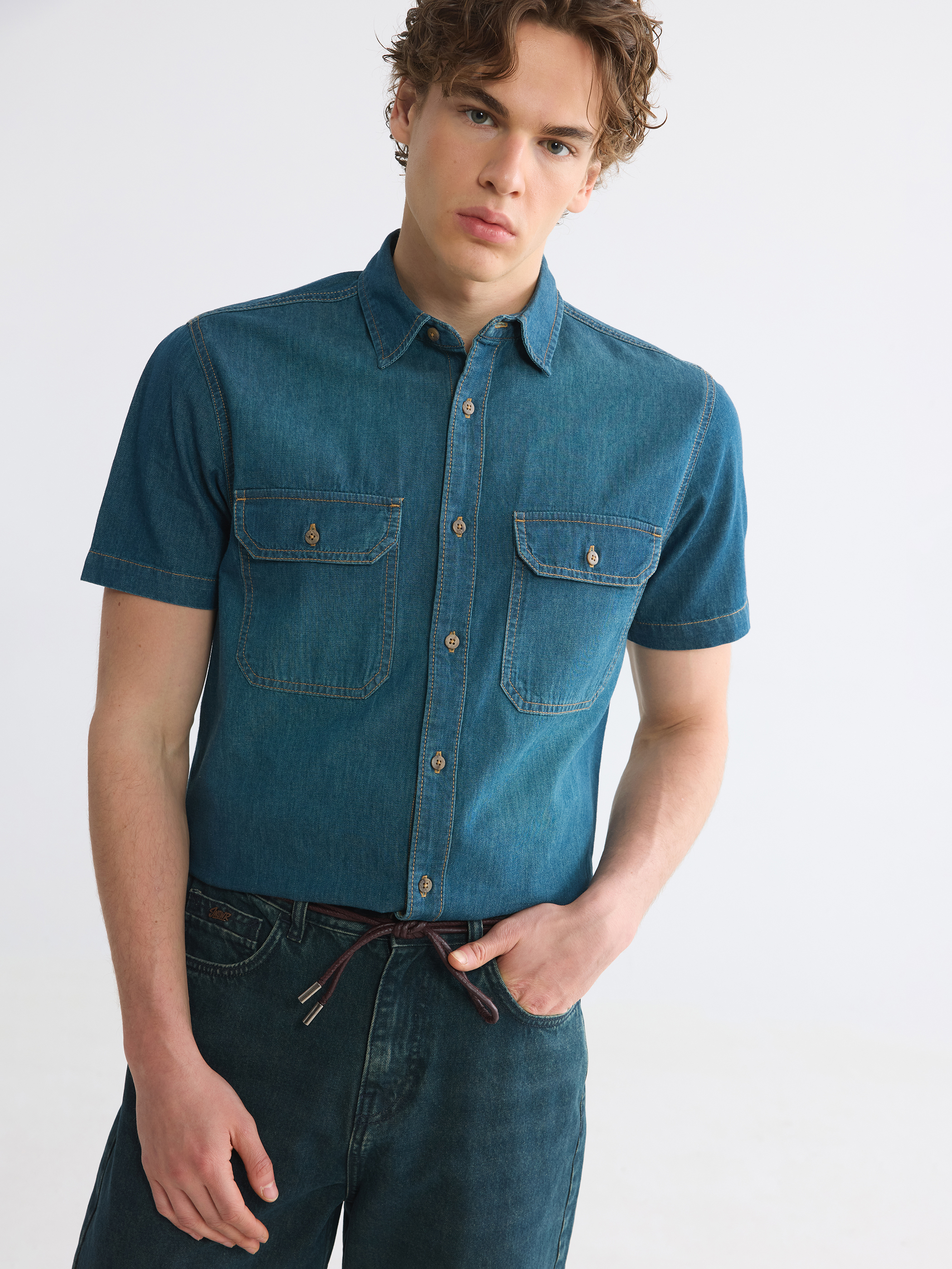 LCW Jeans Regular Fit Erkek Jean Gömlek
