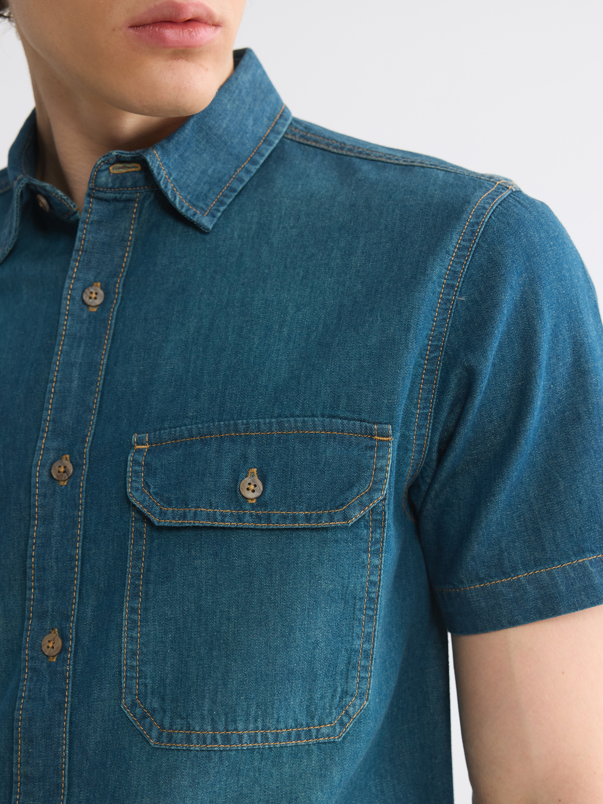 LCW Jeans Regular Fit Erkek Jean Gömlek görsel 3