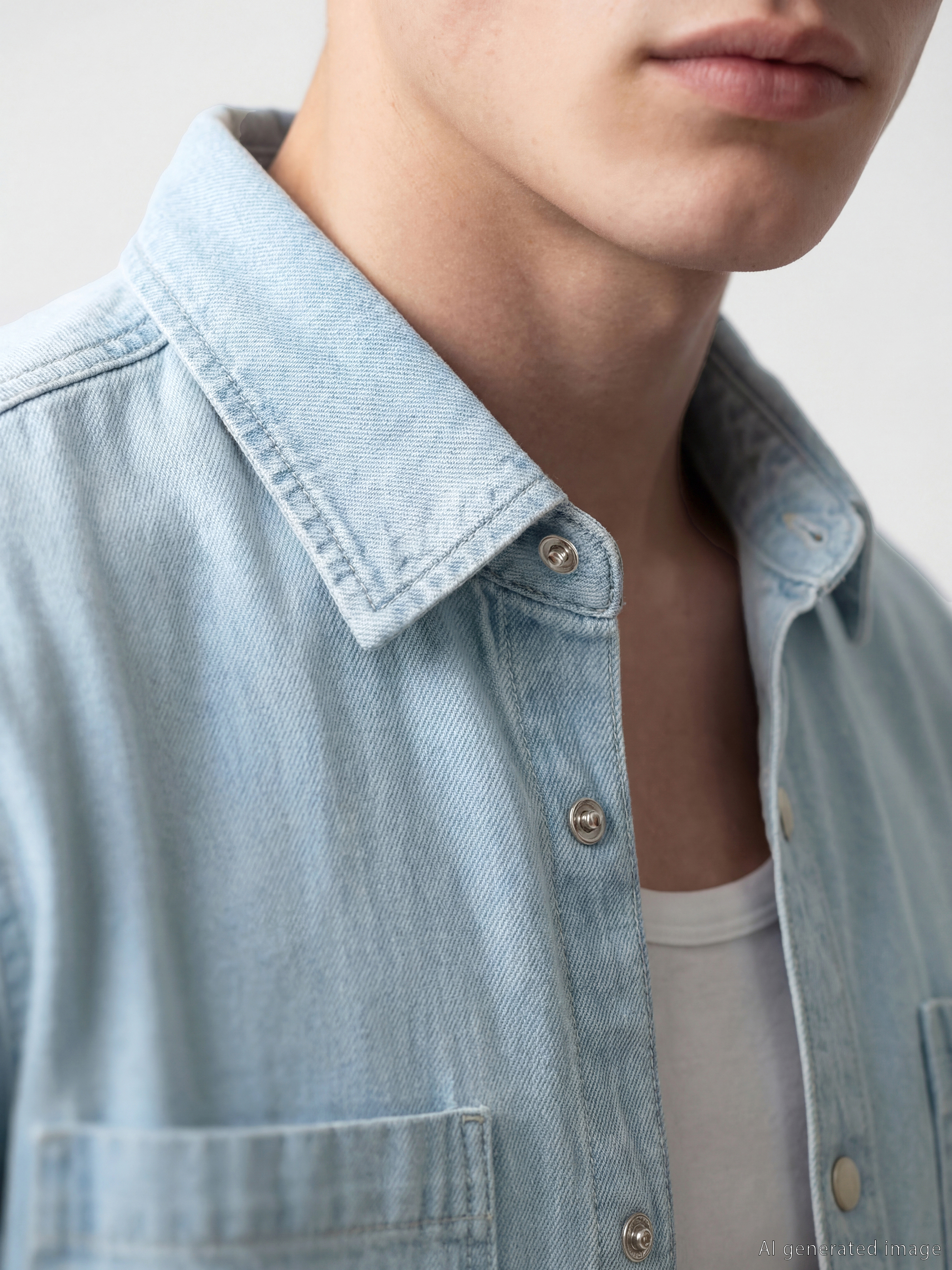 LCW Jeans Loose Fit Erkek Jean Gömlek görsel 3