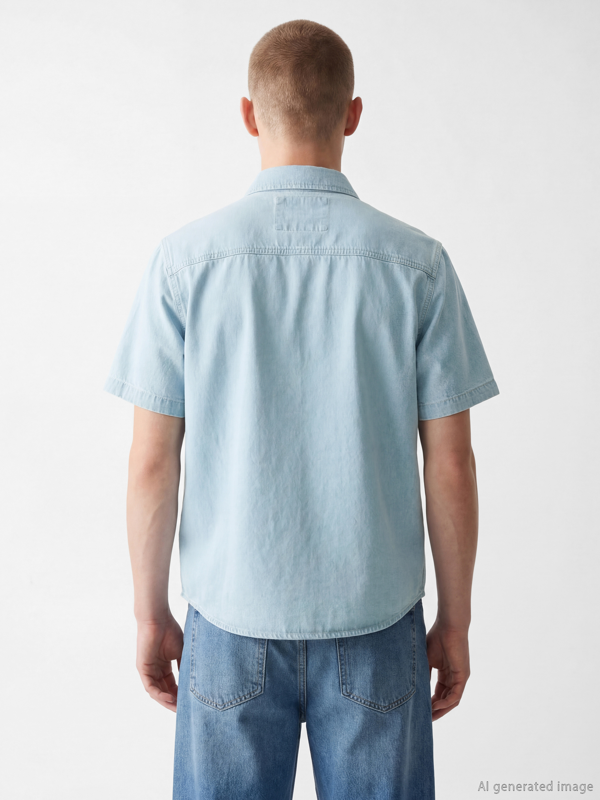 LCW Jeans Loose Fit Erkek Jean Gömlek görsel 4