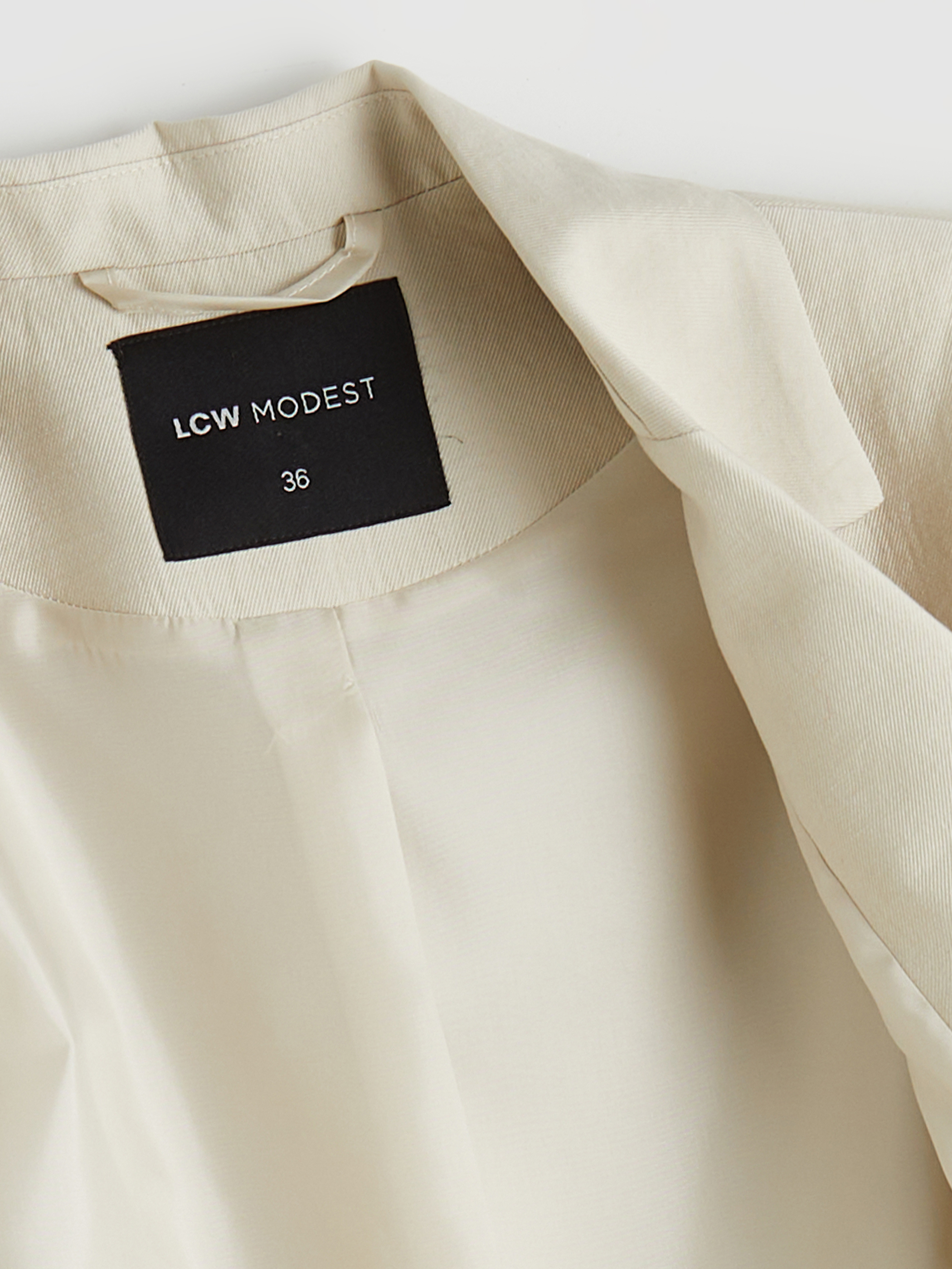 LCW Modest Kuşaklı Yaka Kadın Blazer Ceket görsel 7