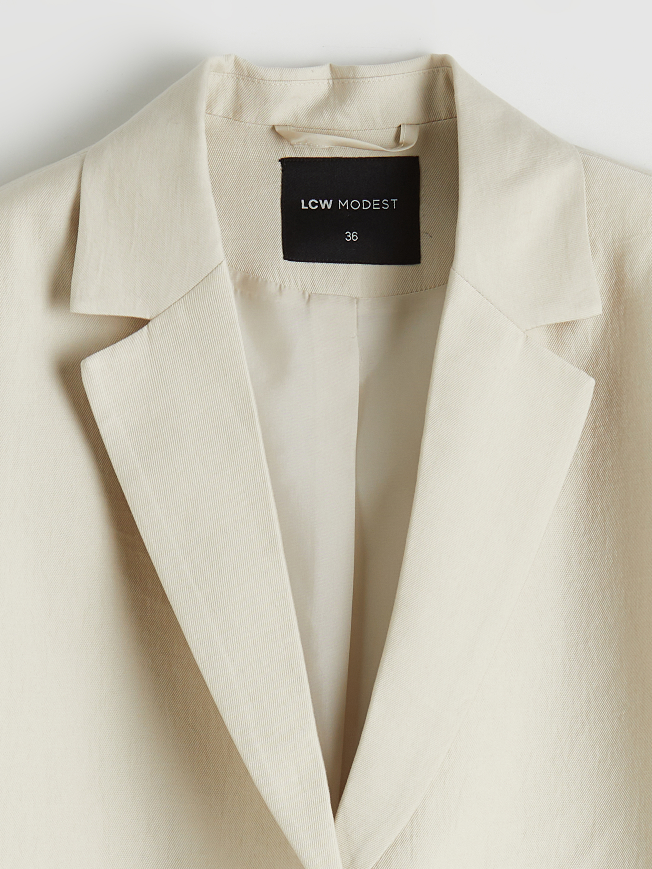 LCW Modest Kuşaklı Yaka Kadın Blazer Ceket görsel 8