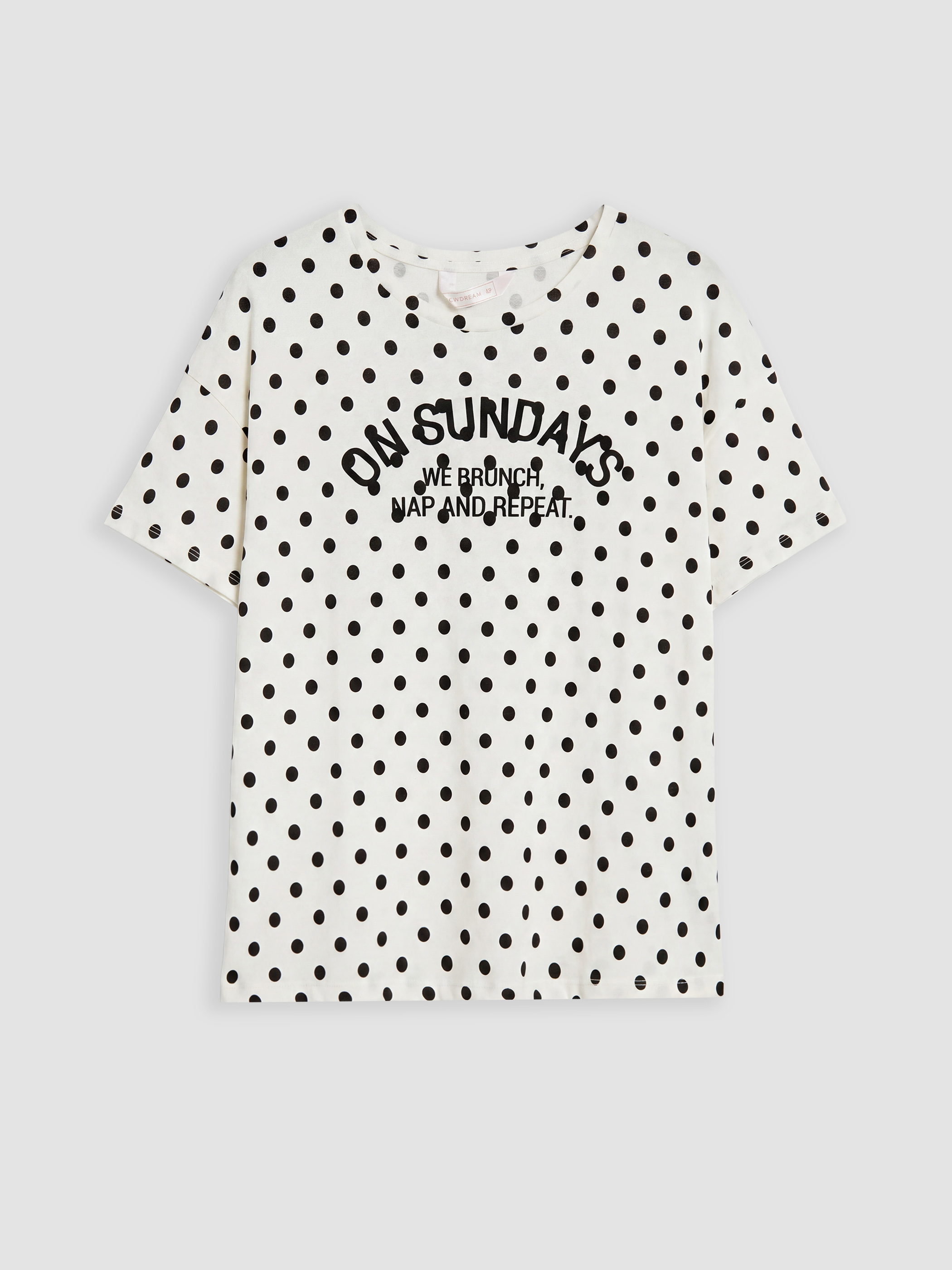 LCW DREAM Bisiklet Yaka Puantiyeli Kadın Pijama Takım görsel 6