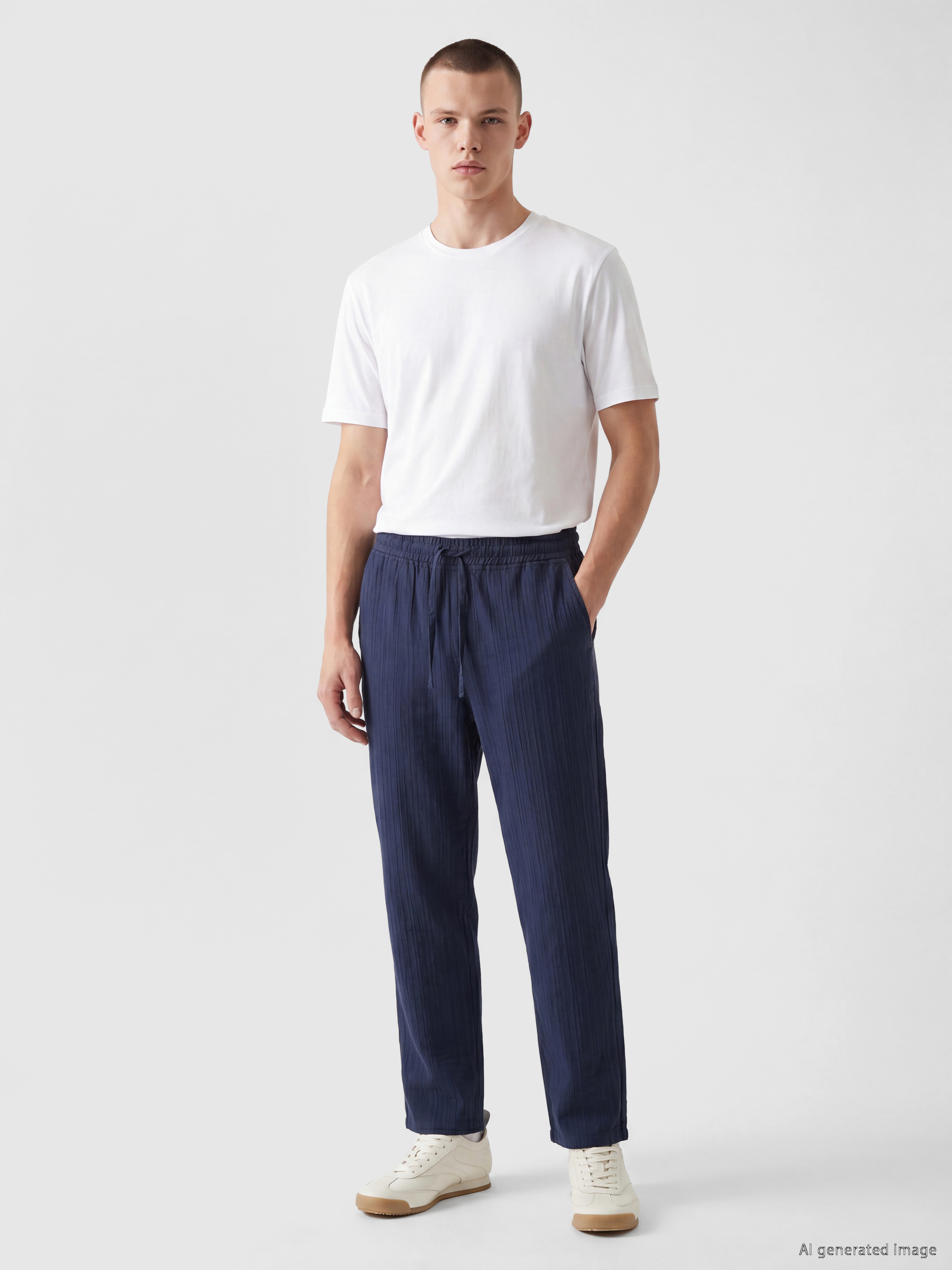 XSIDE Regular Fit Dokulu Erkek Pantolon görsel 2