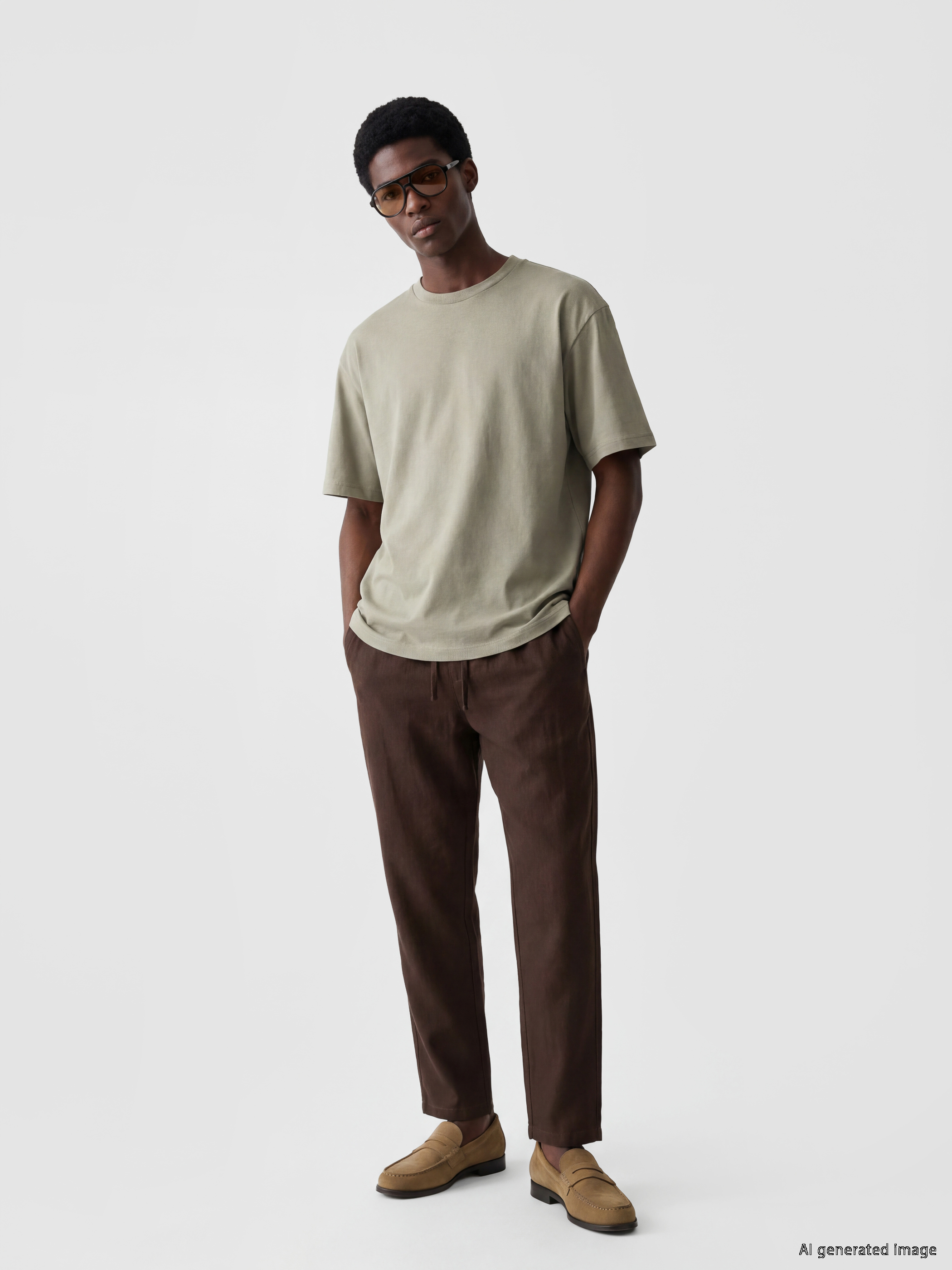 XSIDE Loose Fit Keten Görünümlü Erkek Pantolon