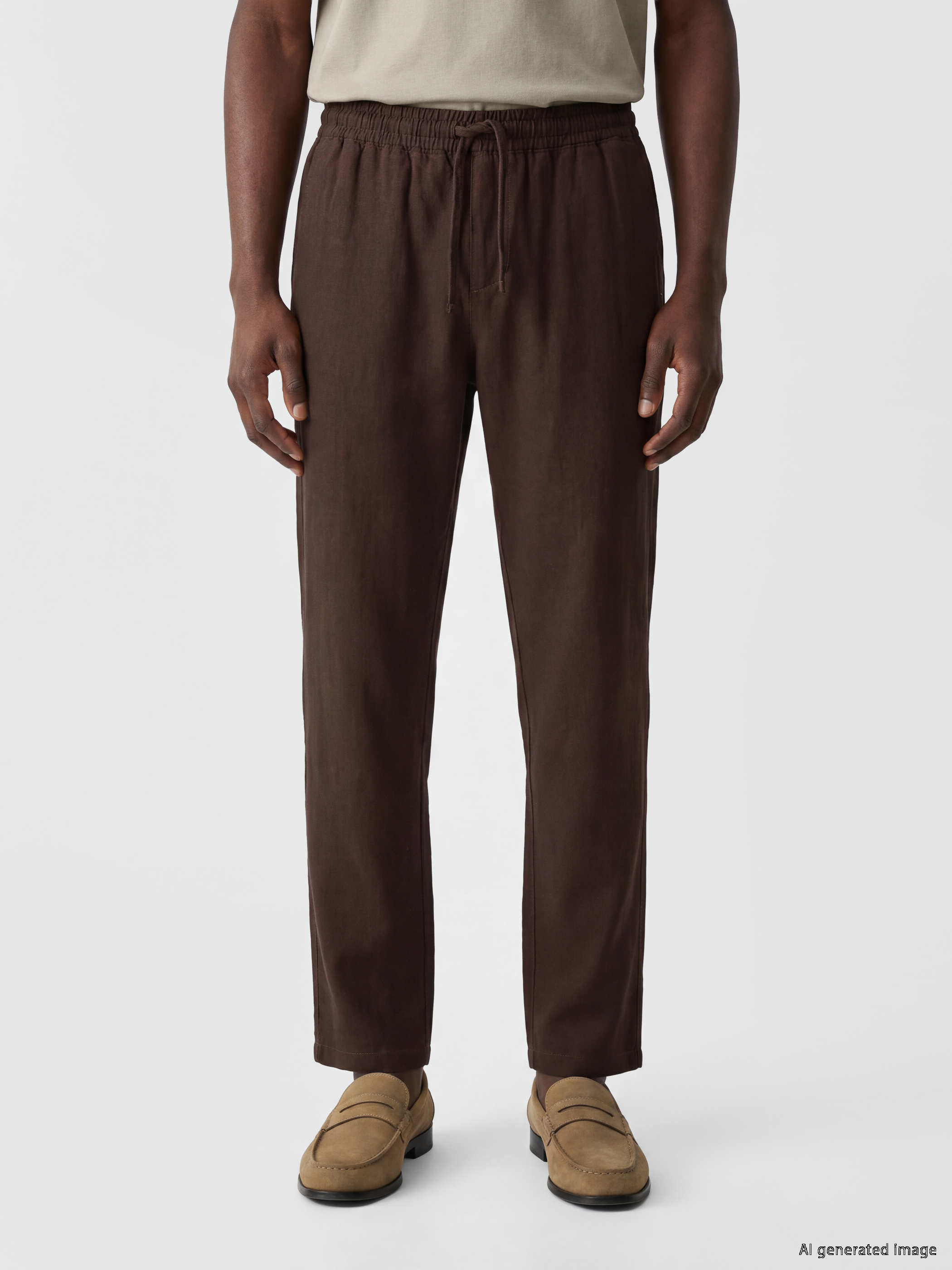 XSIDE Loose Fit Keten Görünümlü Erkek Pantolon görsel 2