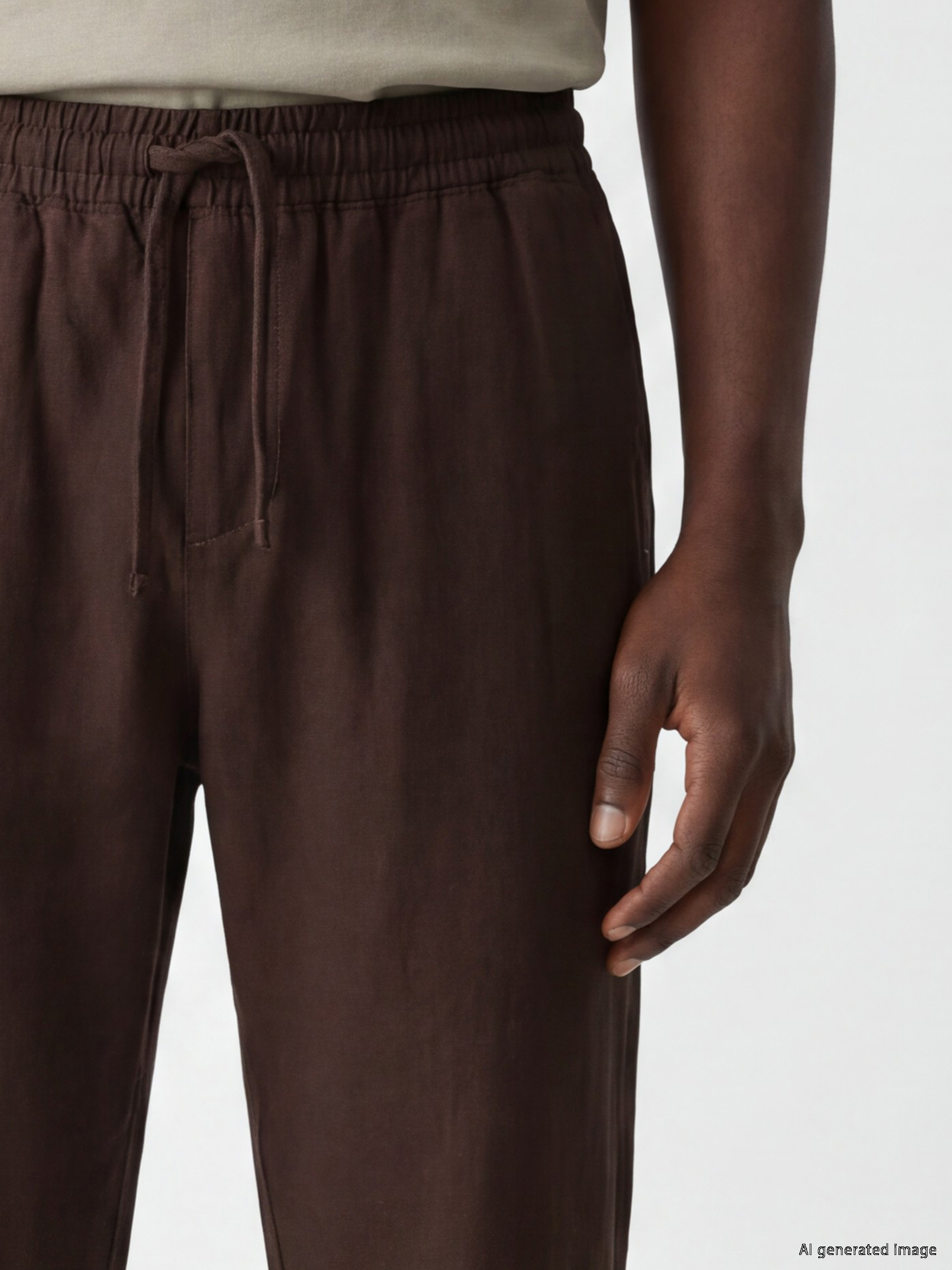 XSIDE Loose Fit Keten Görünümlü Erkek Pantolon görsel 3
