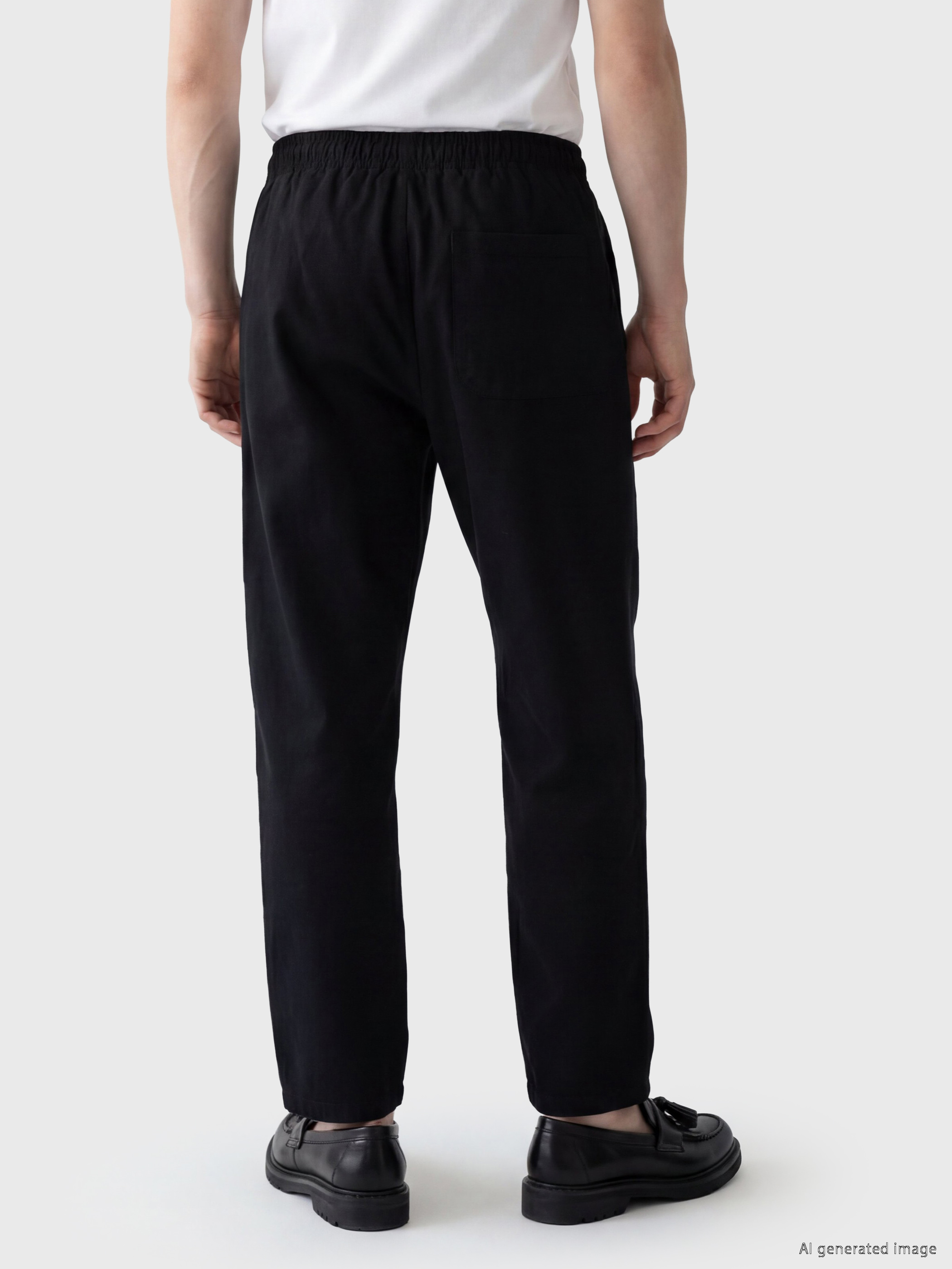 XSIDE Loose Fit Keten Görünümlü Erkek Pantolon görsel 4