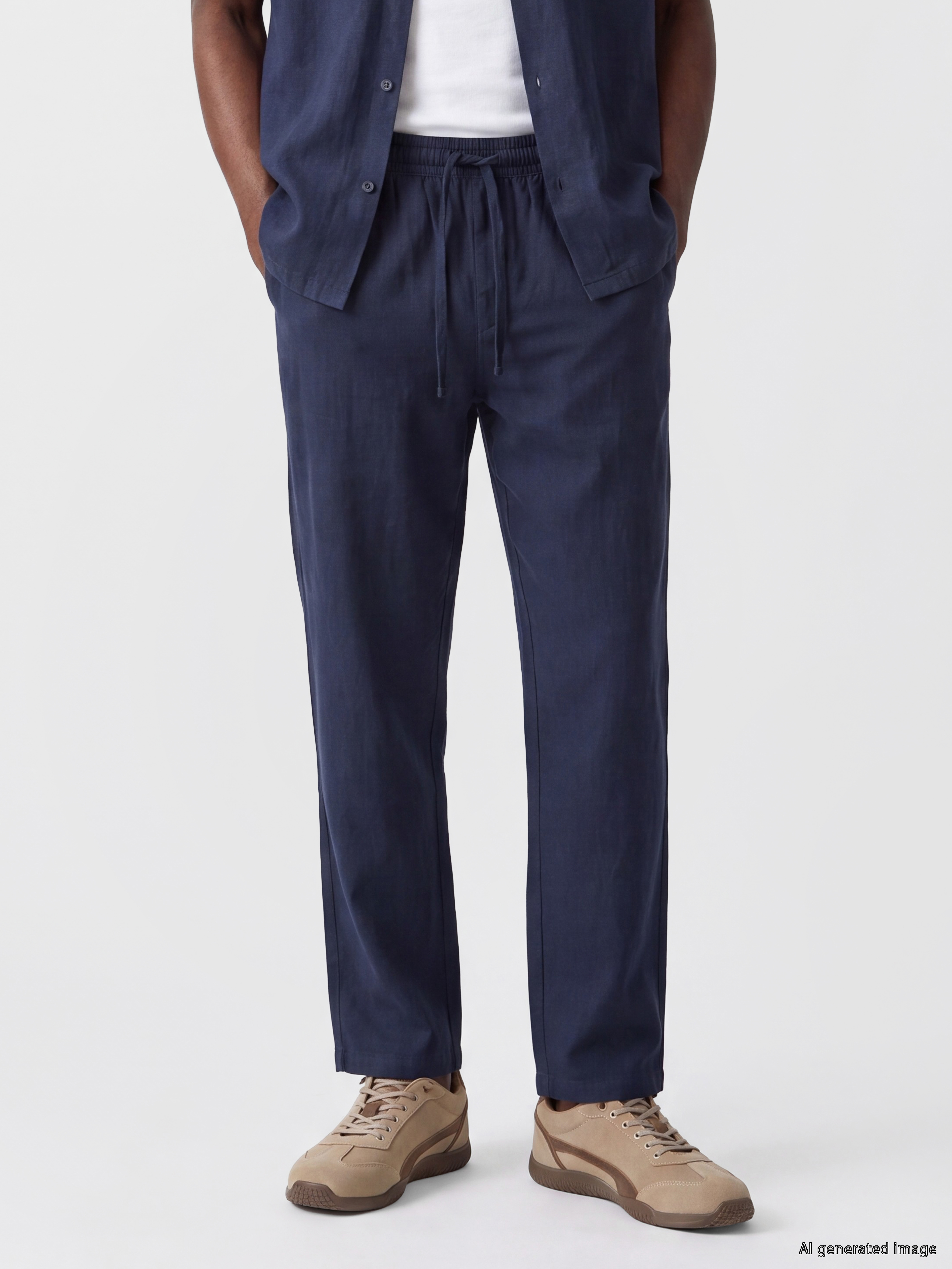 XSIDE Loose Fit Keten Görünümlü Erkek Pantolon