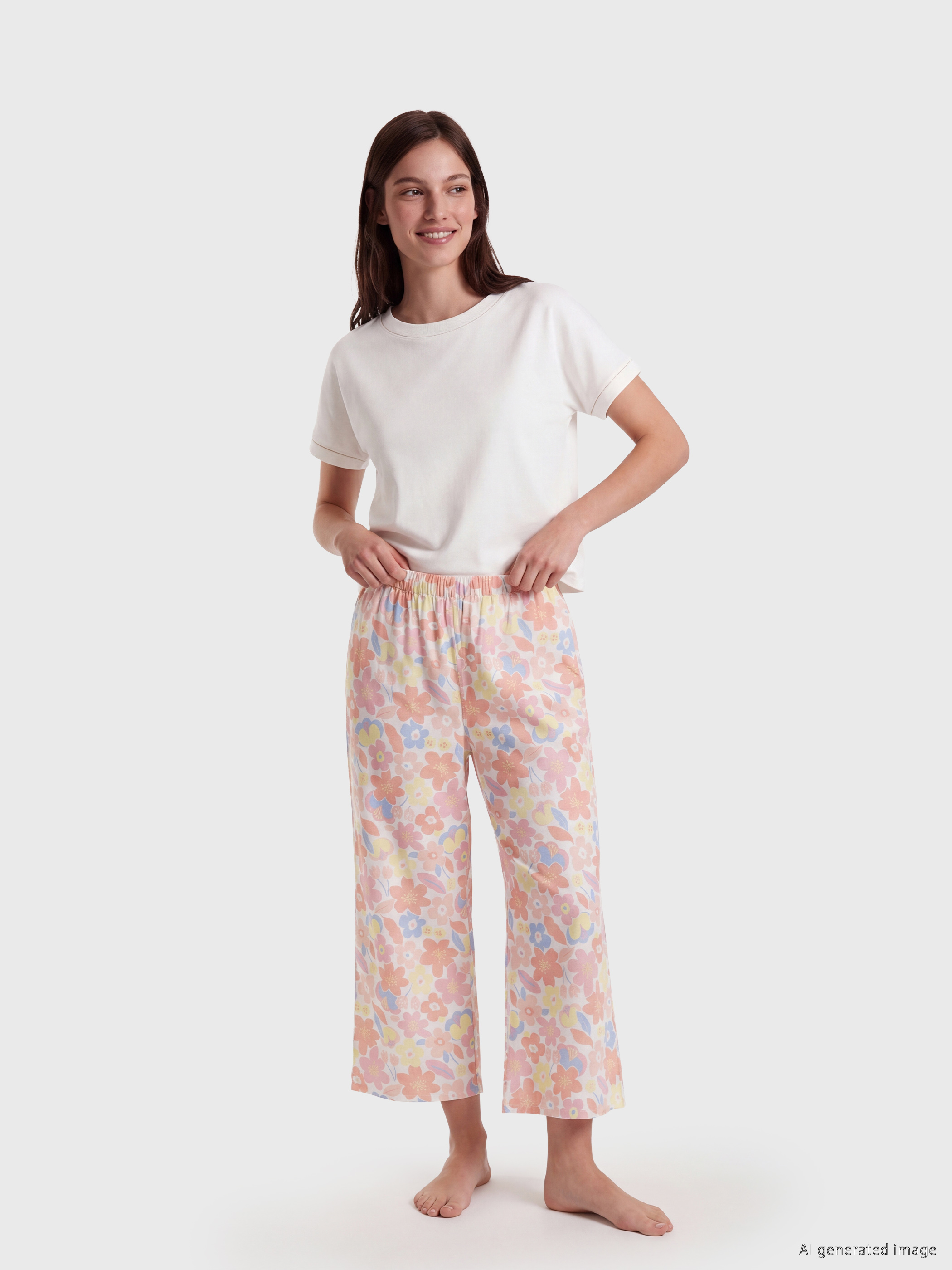 LCW DREAM Çiçekli Kadın Kapri Pijama Altı