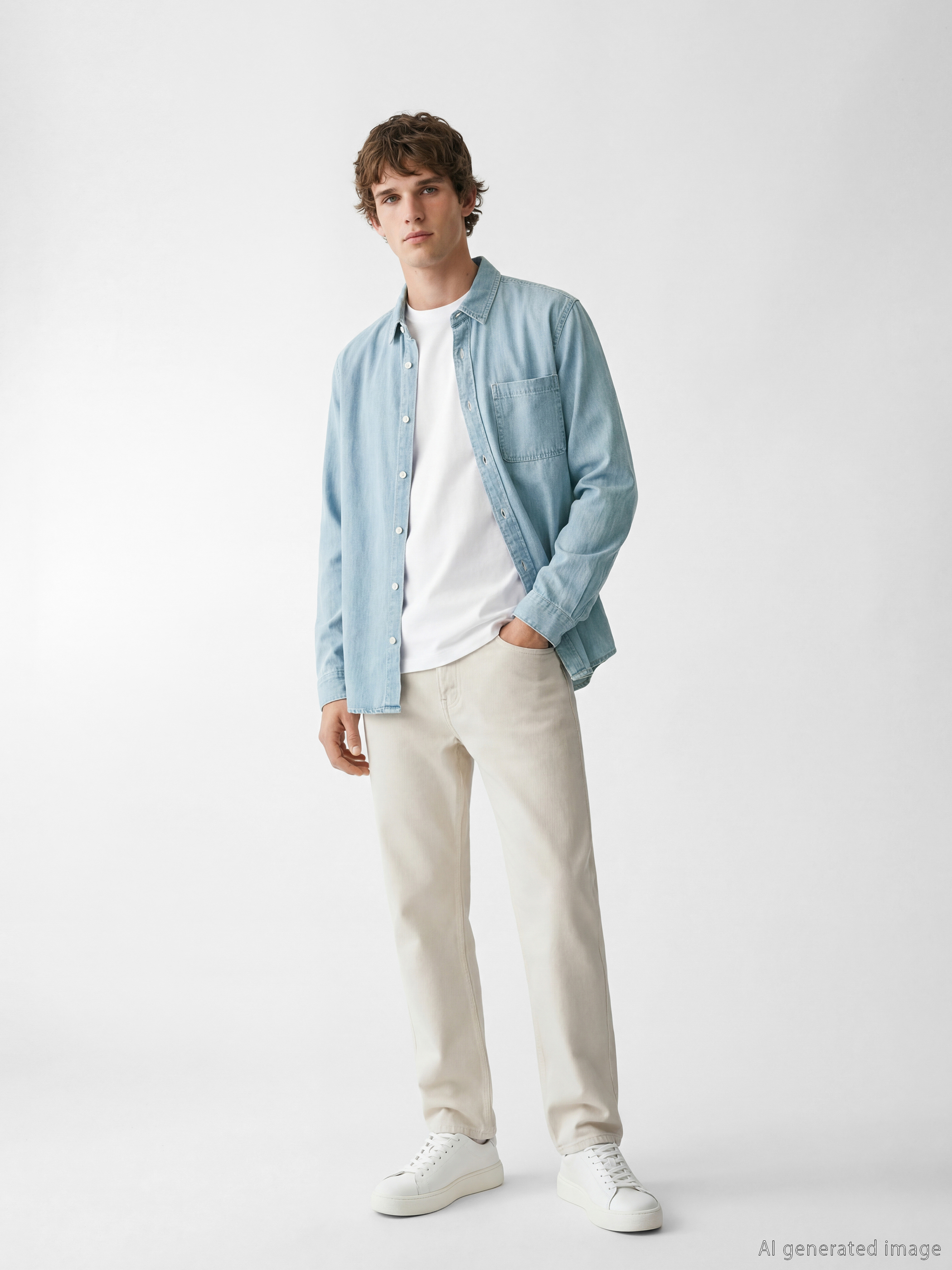 LCW Jeans Regular Fit Erkek Jean Gömlek görsel 2