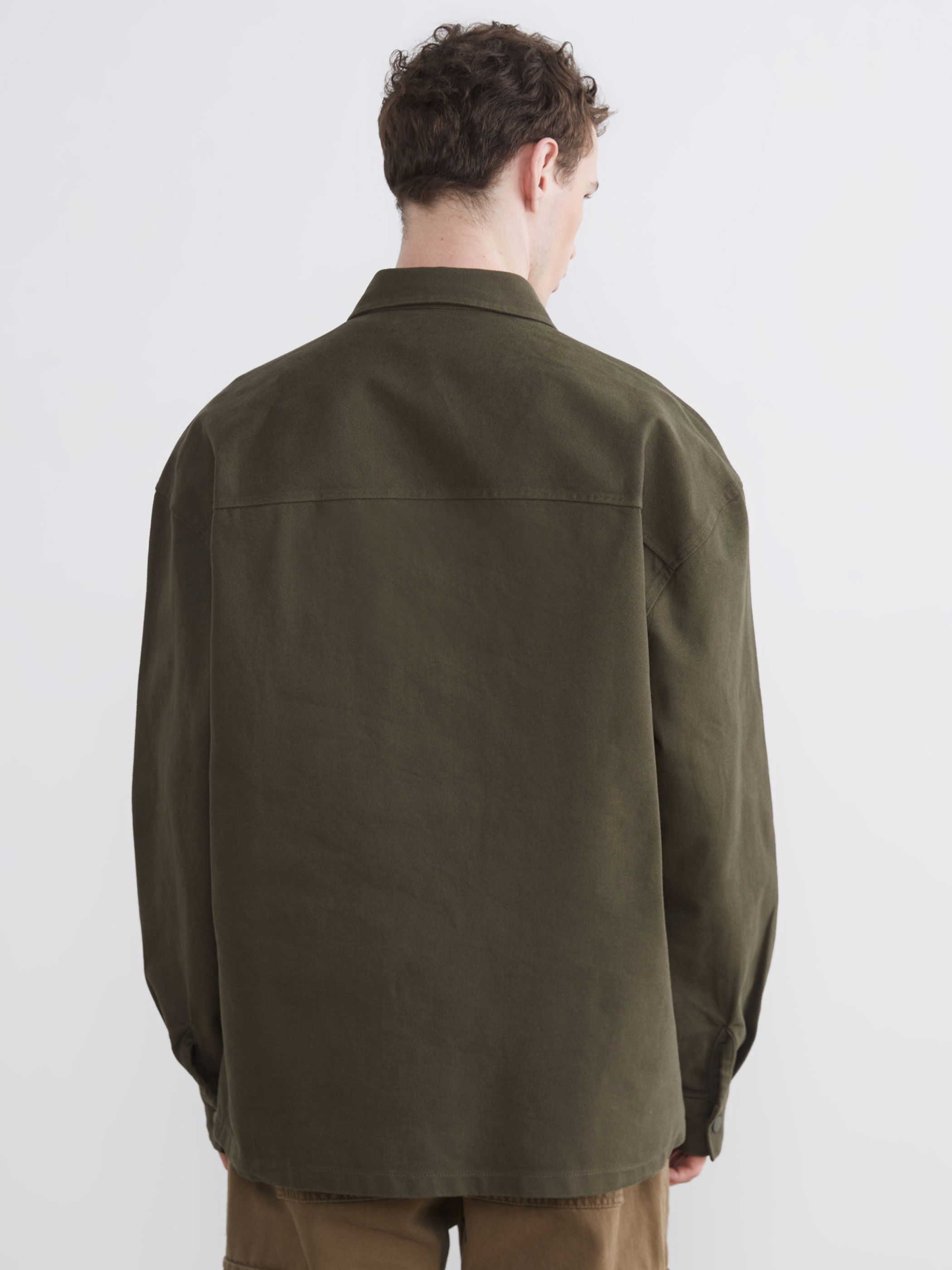 XSIDE Loose Fit Erkek Gabardin Gömlek Ceket görsel 4