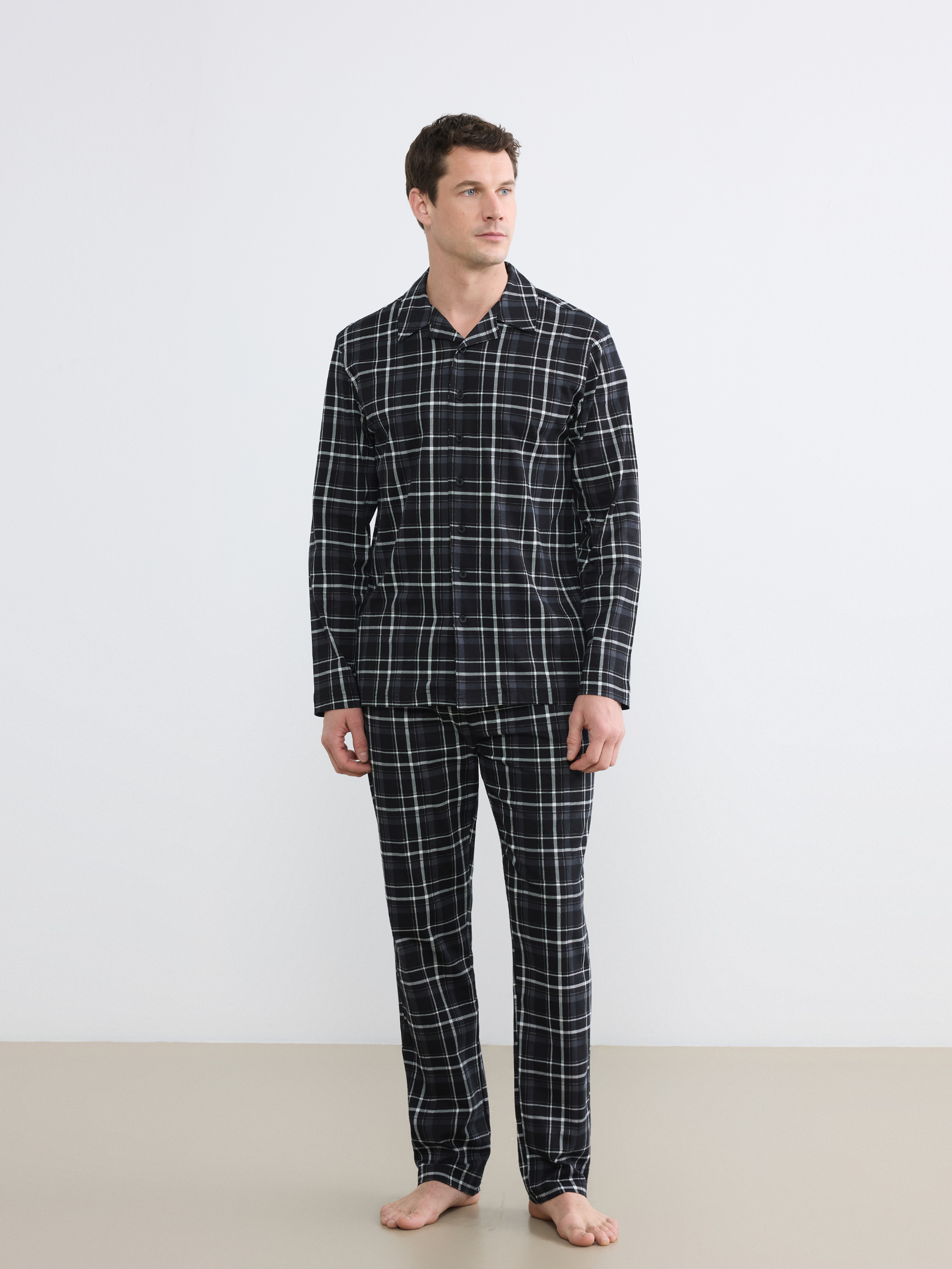 LC WAIKIKI Standart Kalıp Ekose Erkek Pijama Takım