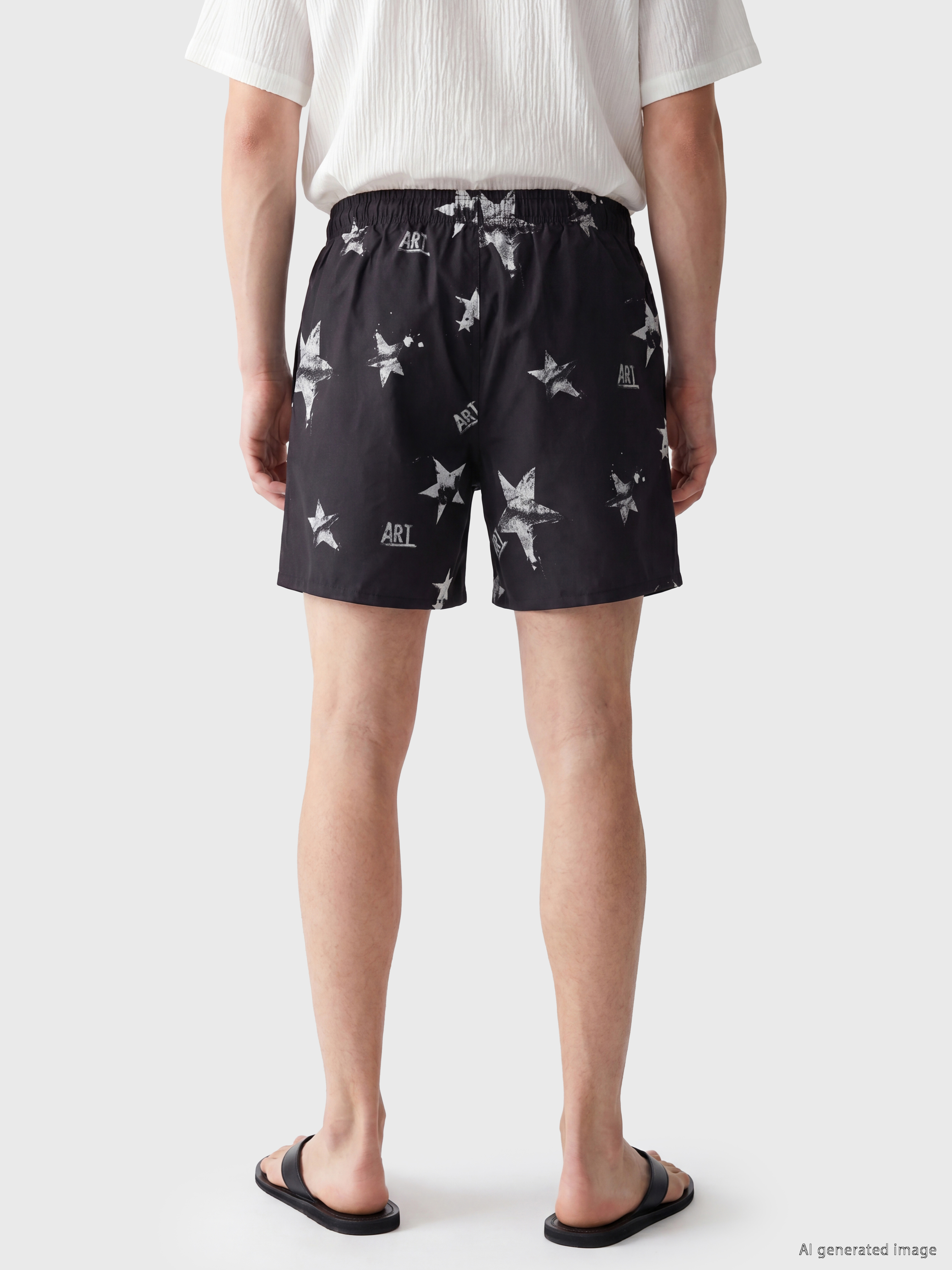 LCW SWIMWEAR Kısa Boy Baskılı Erkek Deniz Şortu görsel 4