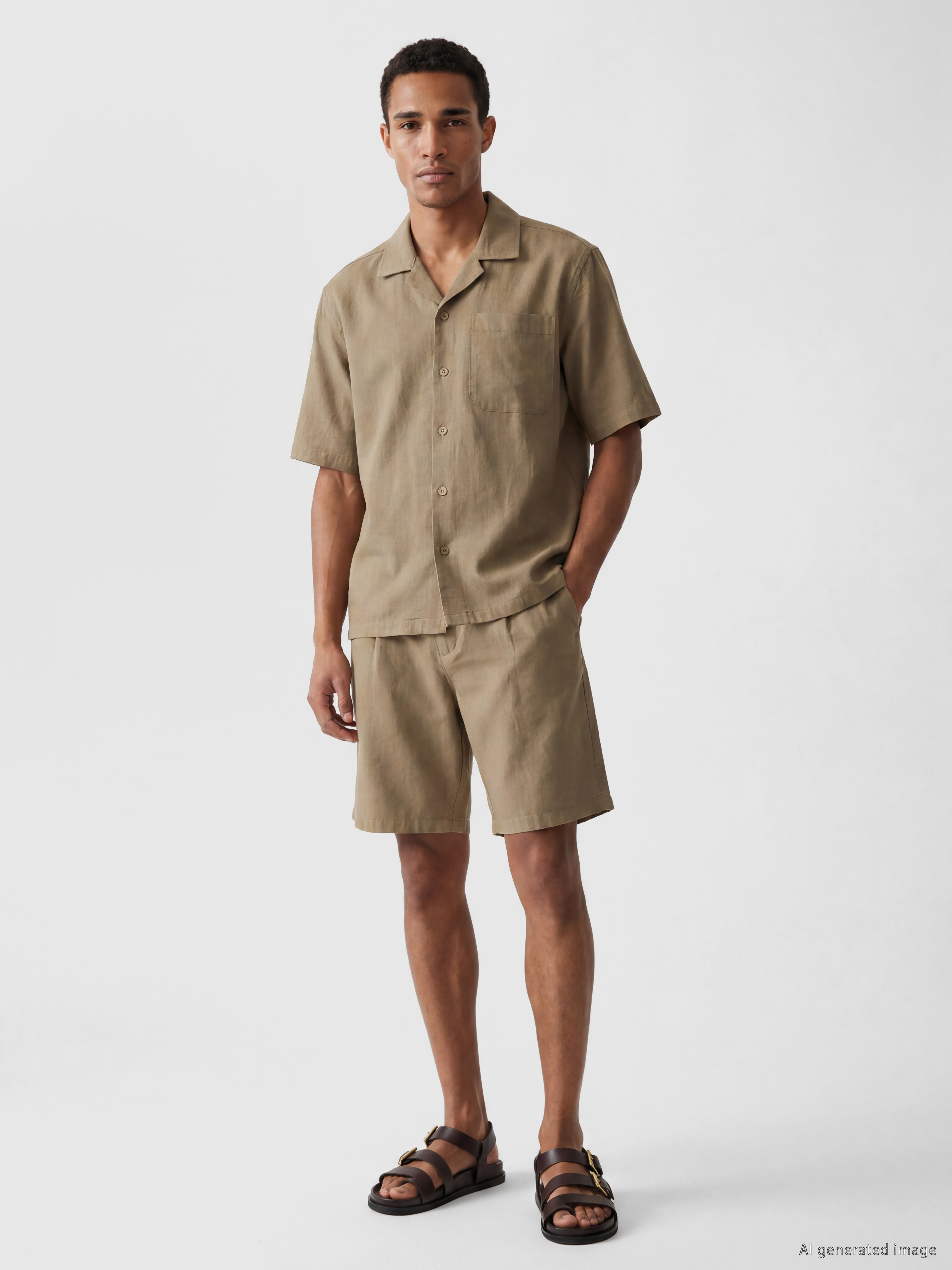 LCW Vision Regular Fit Resort Yaka Erkek Gömlek görsel 2