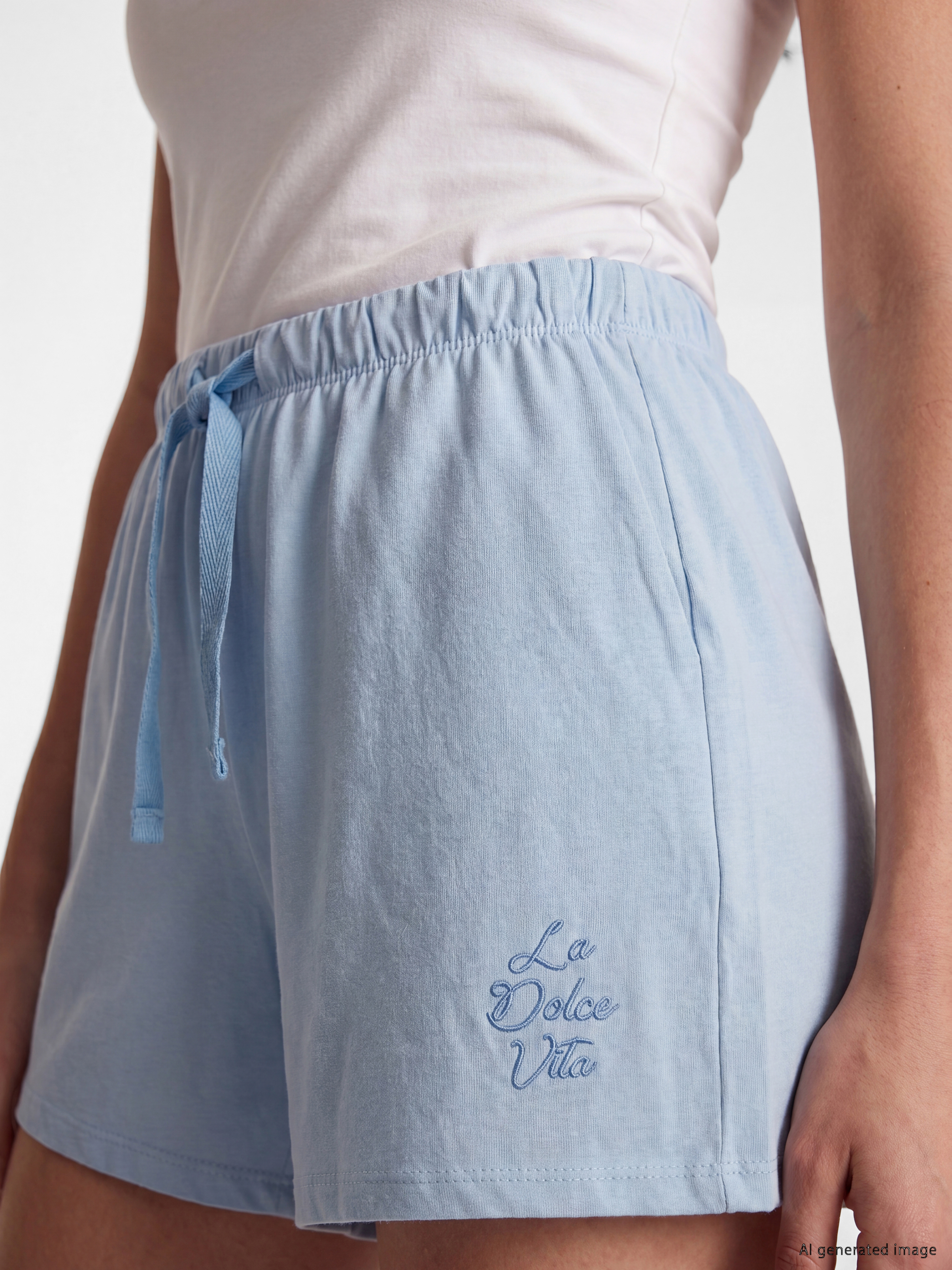 LCW DREAM Baskılı %100 Pamuklu Kadın Şort Pijama Altı 2'li görsel 6