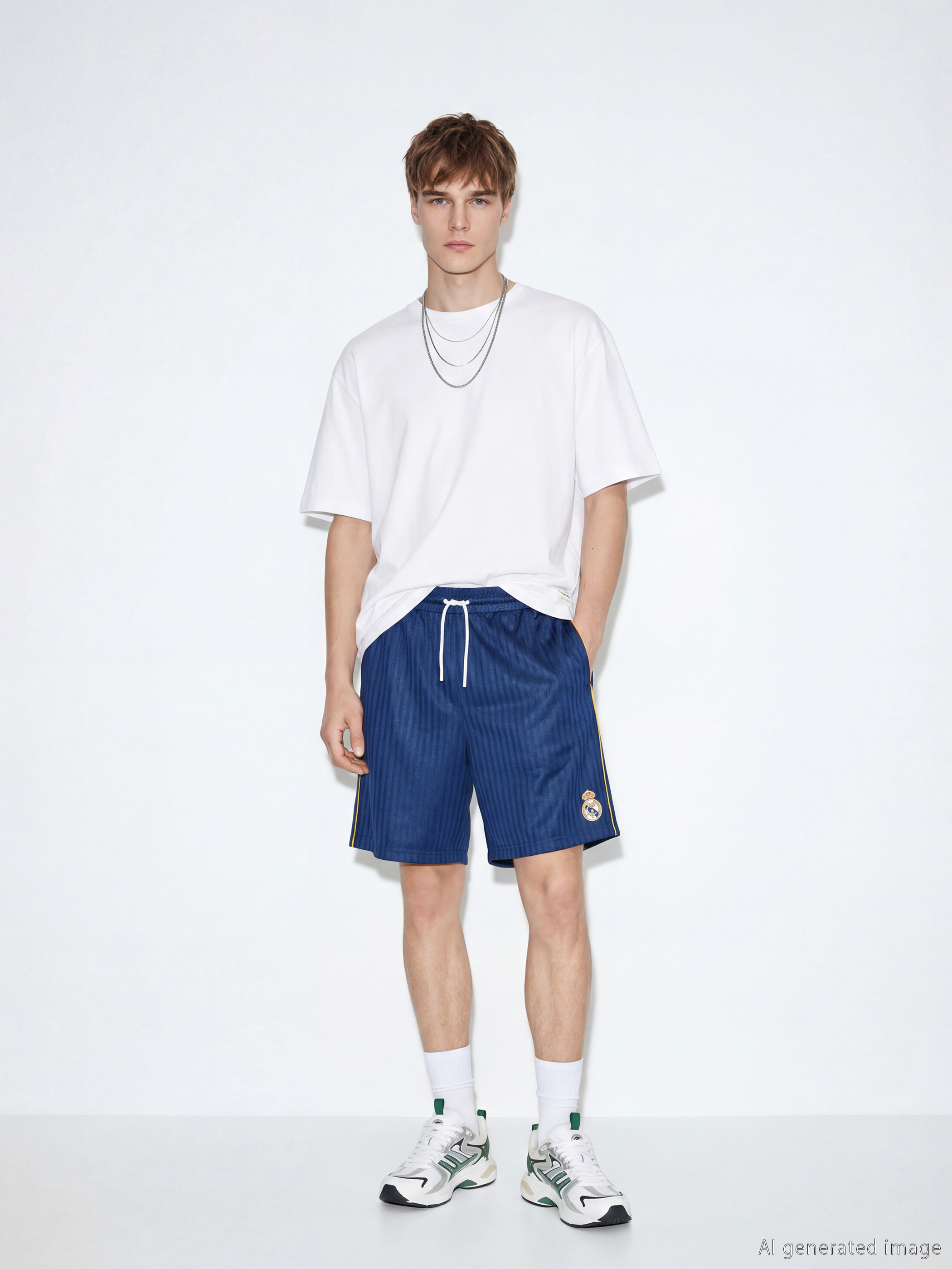 XSIDE ACTIVE Loose Fit Real Madrid Nakışlı Erkek Spor Şort görsel 4