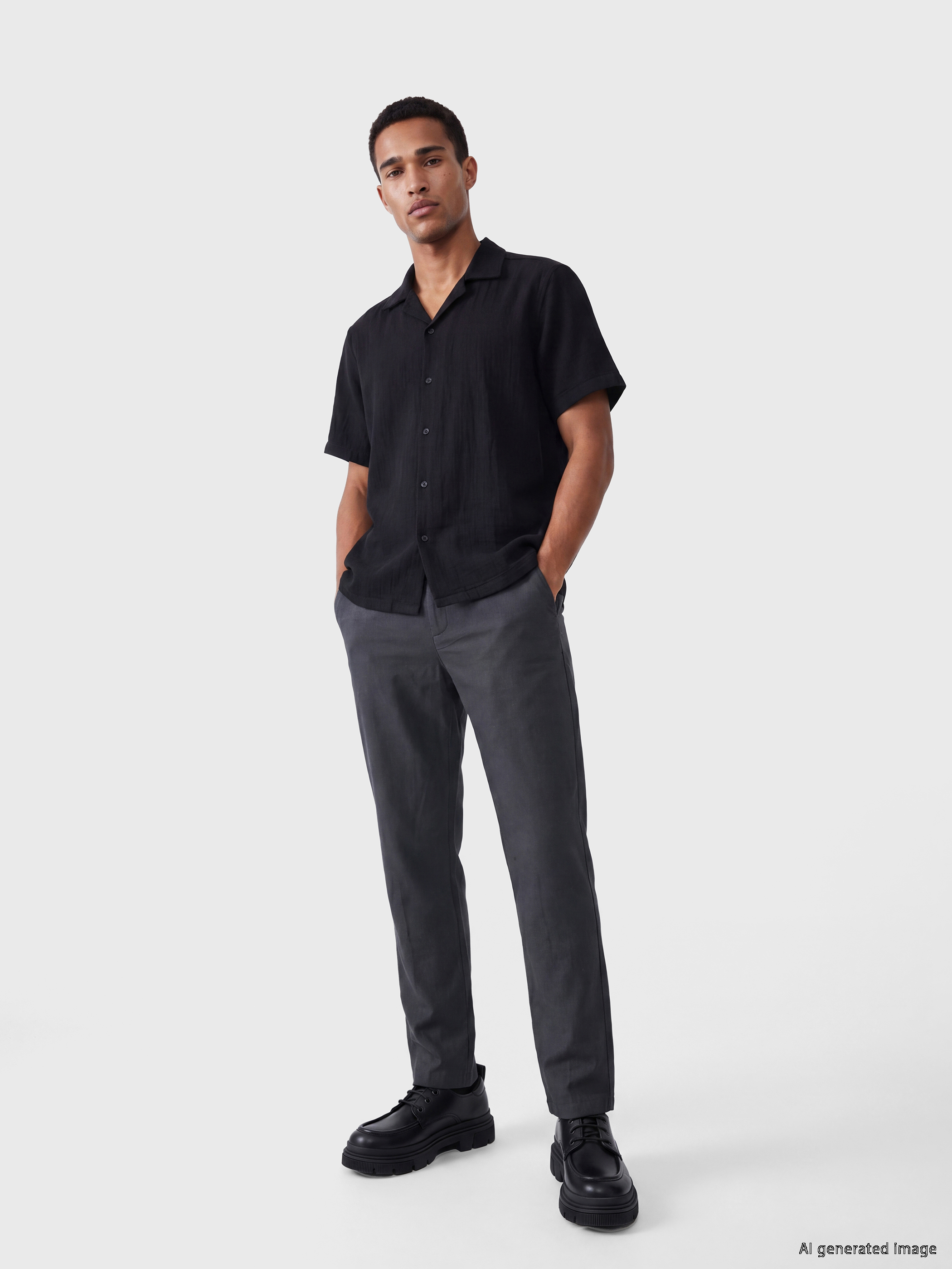 LCW Vision Regular Fit Müslin Erkek Gömlek görsel 2