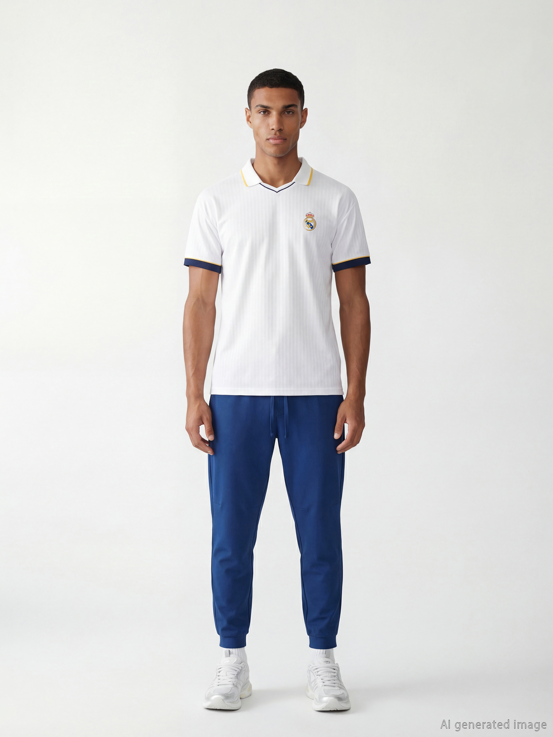 XSIDE ACTIVE Polo Yaka Real Madrid Nakışlı Erkek Spor Tişört görsel 2