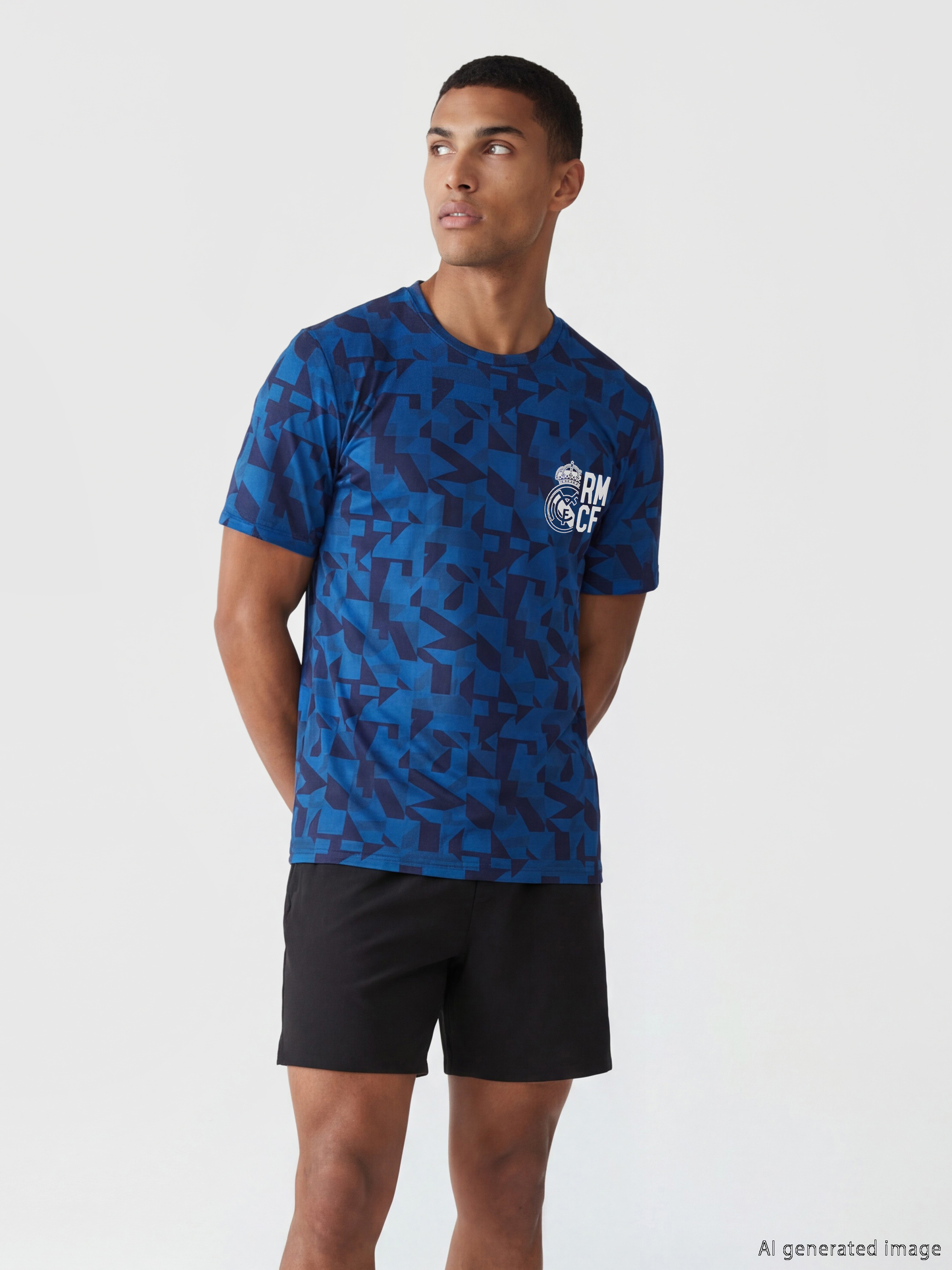 XSIDE ACTIVE Bisiklet Yaka Real Madrid Baskılı Erkek Spor Tişört