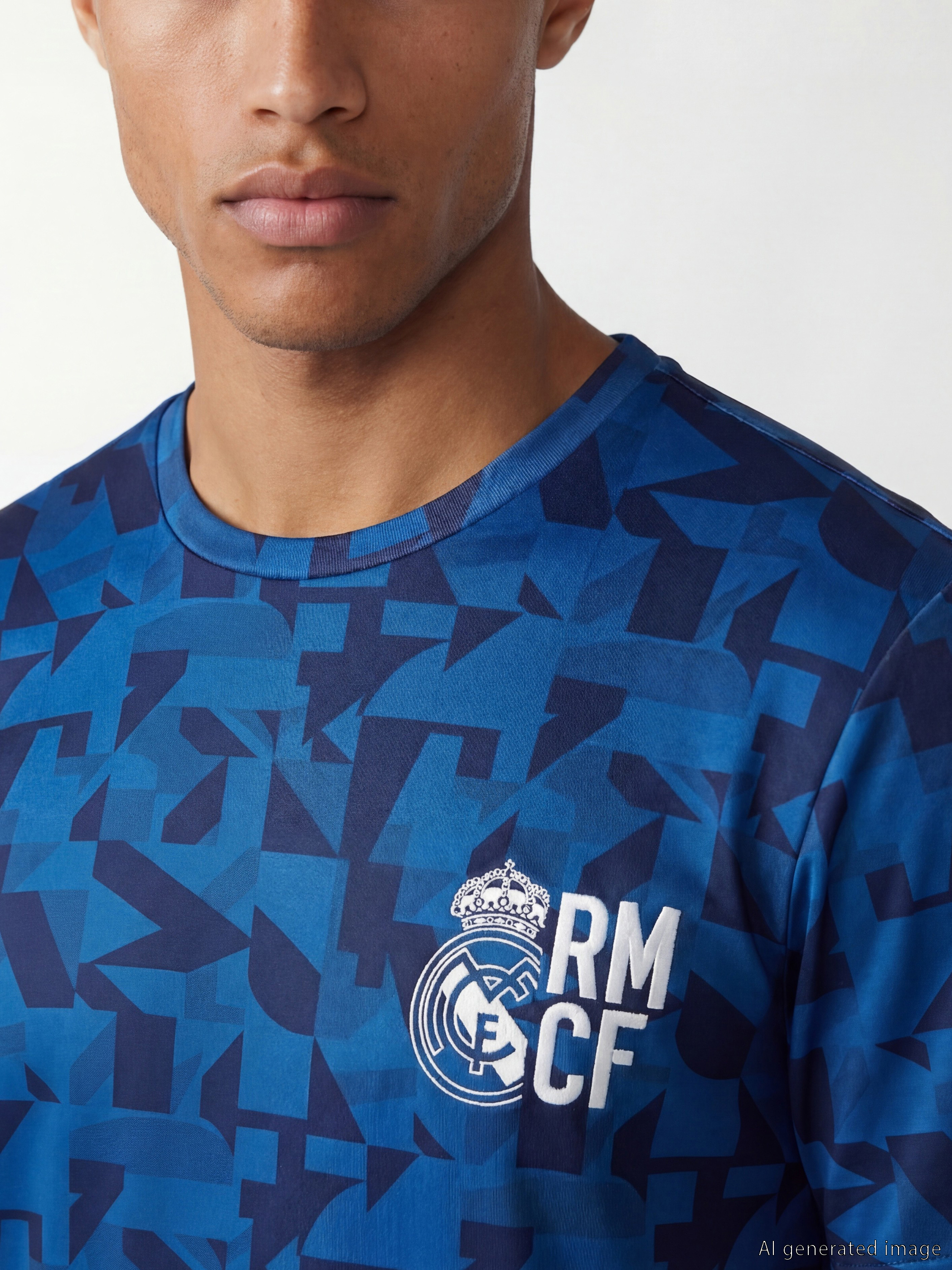 XSIDE ACTIVE Bisiklet Yaka Real Madrid Baskılı Erkek Spor Tişört görsel 3