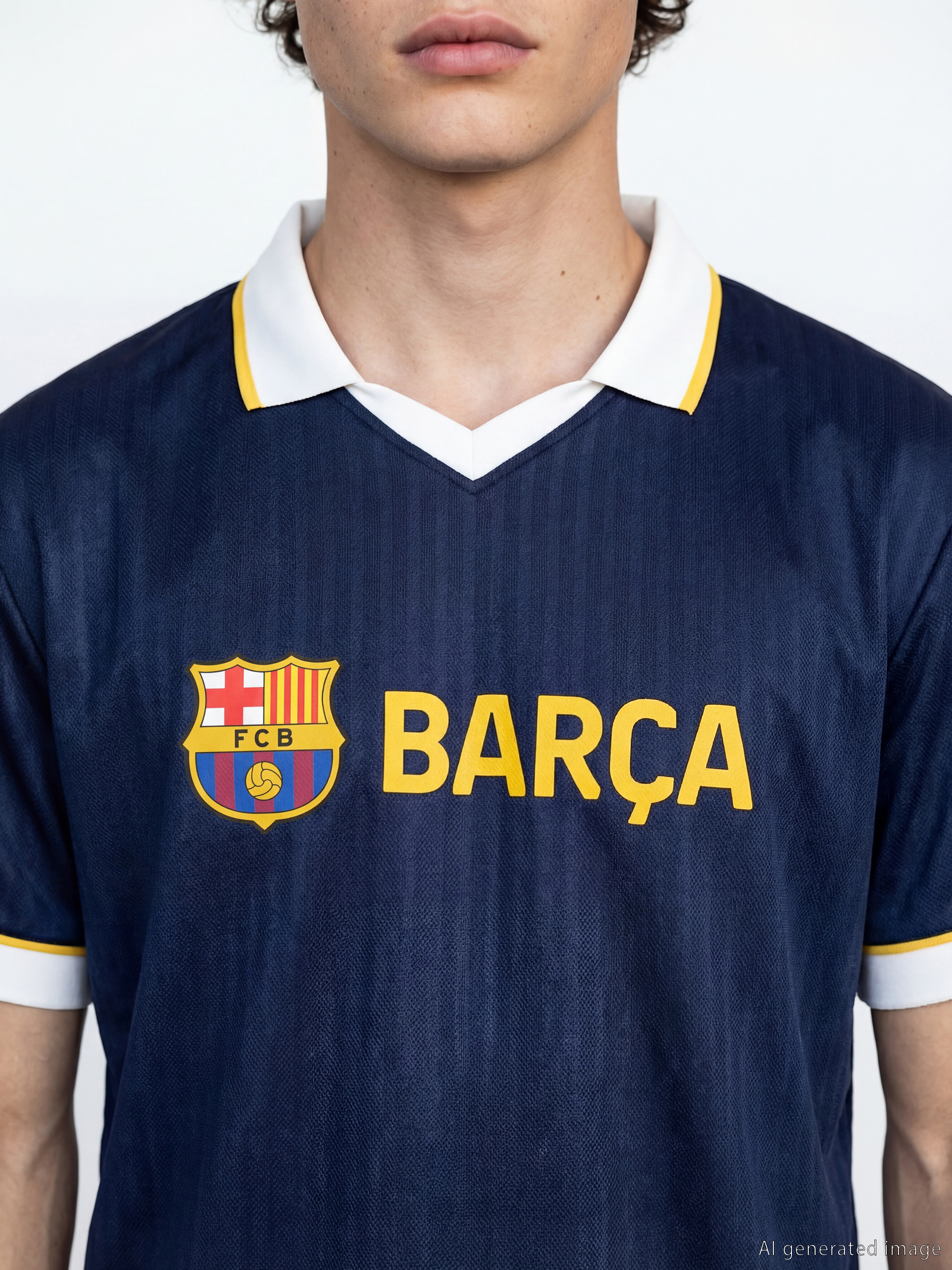 XSIDE ACTIVE Polo Yaka Barcelona Baskılı Erkek Spor Tişört görsel 3