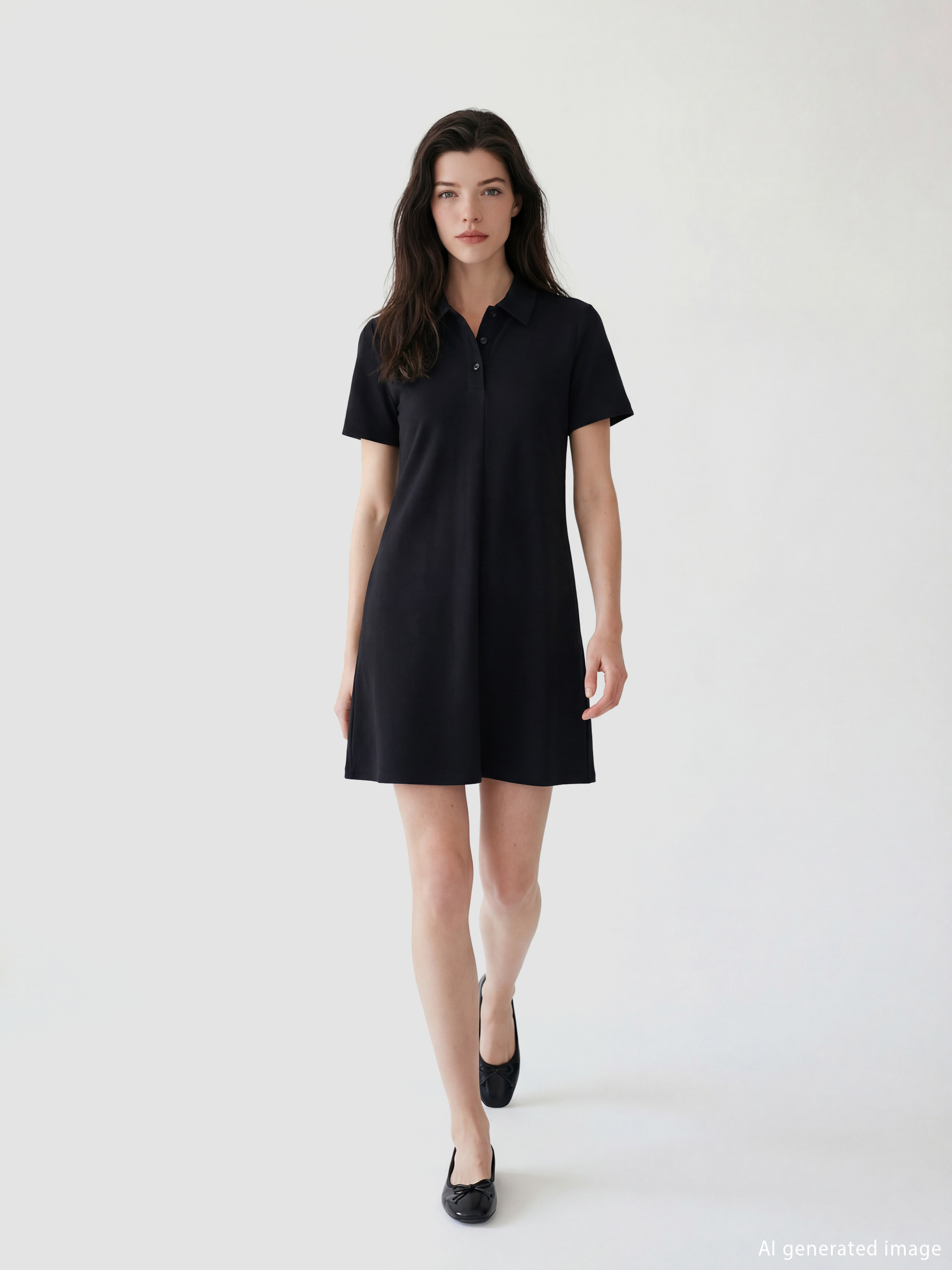 LCW Comfort Gömlek Yaka Mini Elbise görsel 2