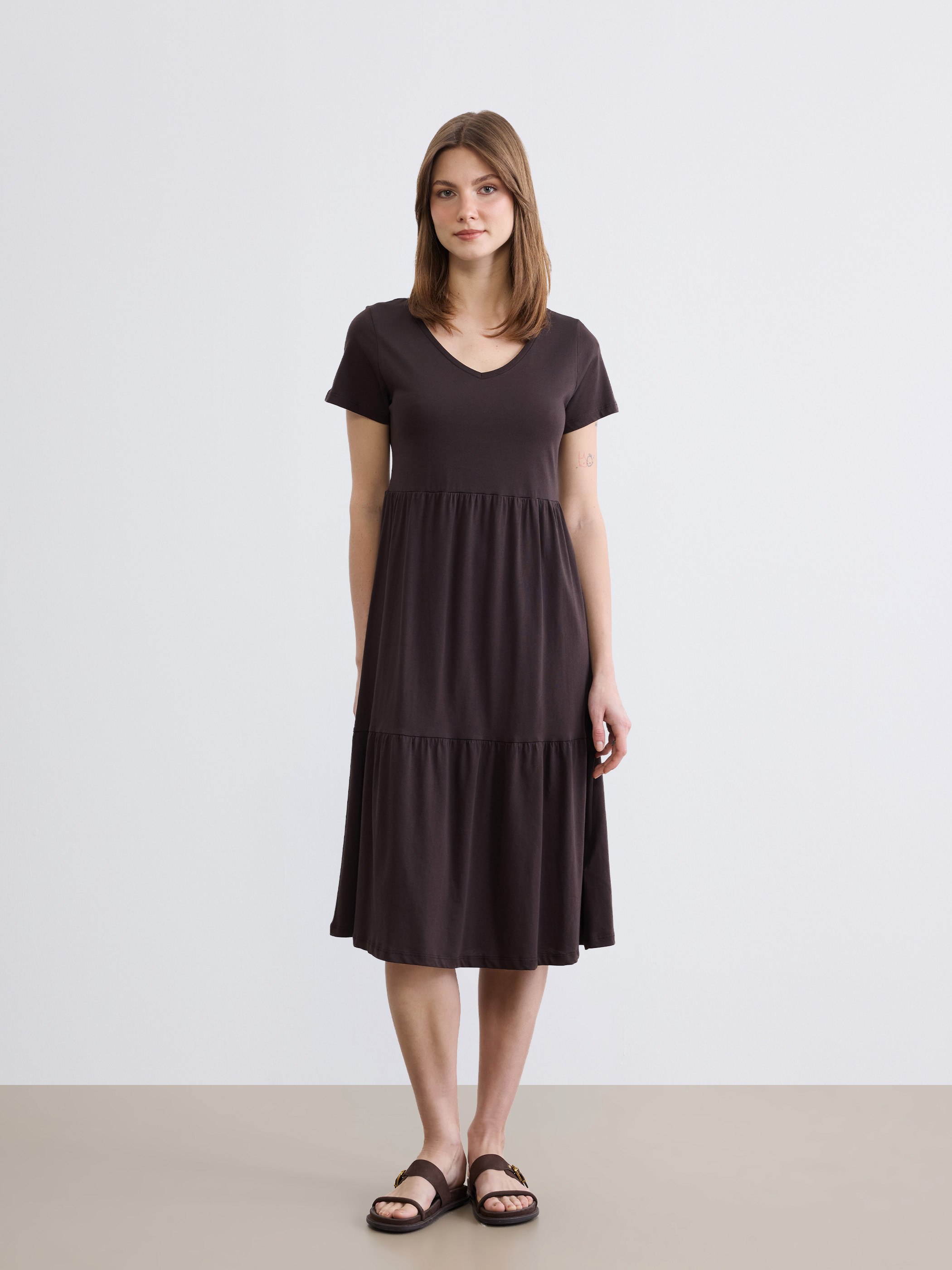 LCW Comfort V Yaka Katkat Elbise görsel 2