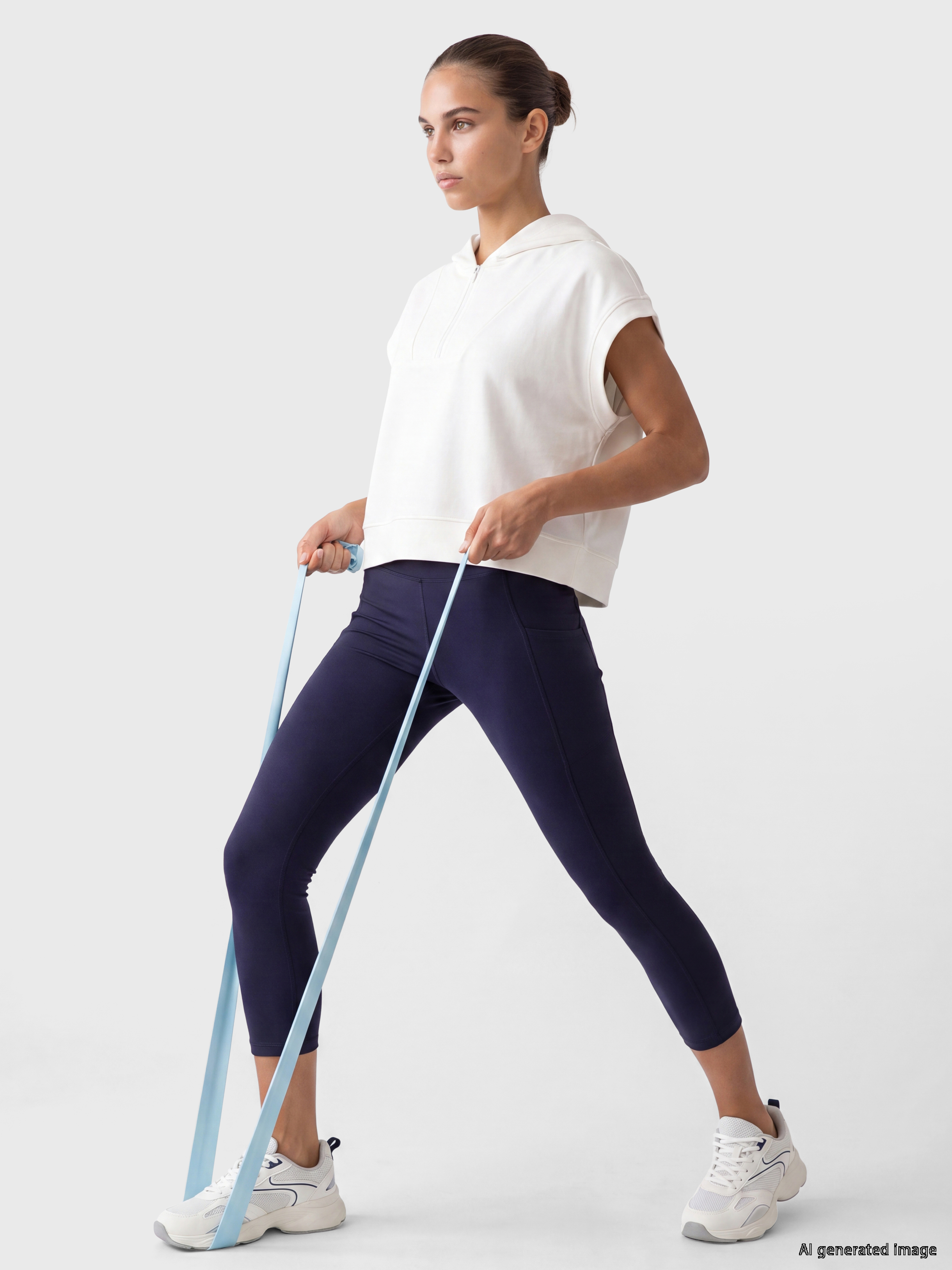 KOOR SPORT Beli Lastikli Kadın Spor Tayt