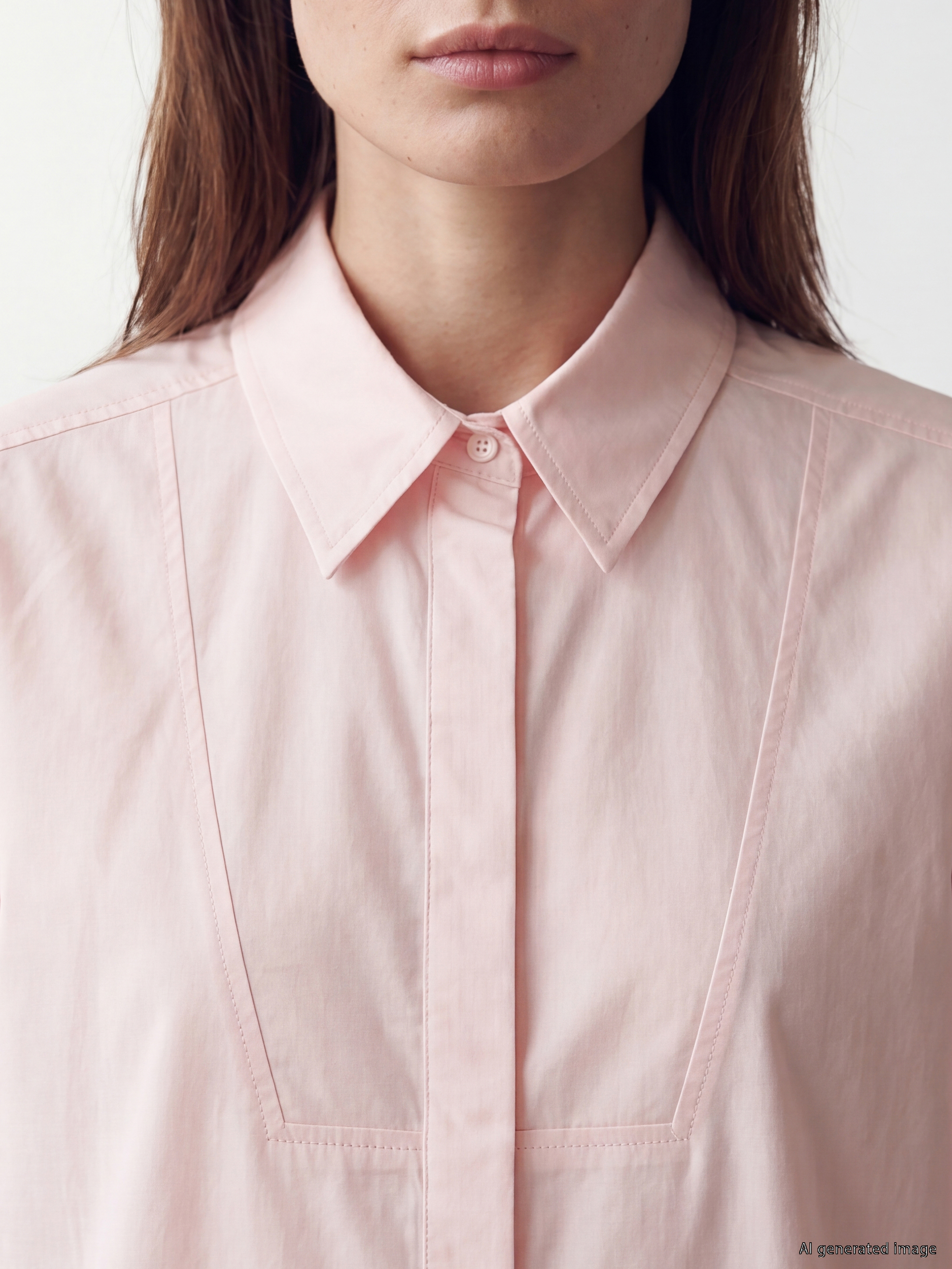 LCW Modest Poplin Kadın Gömlek Tunik görsel 3