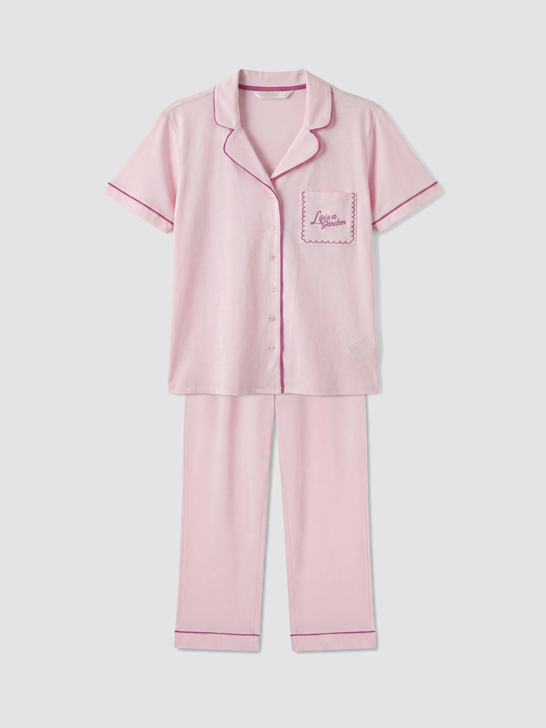 LCW DREAM Gömlek Yaka %100 Pamuklu Kadın Pijama Takımı görsel 5