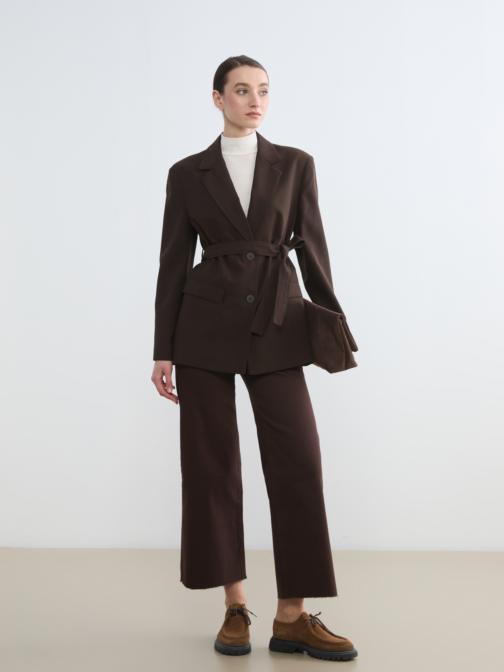 LCW Modest Beli Kuşaklı Kadın Blazer Ceket görsel 2