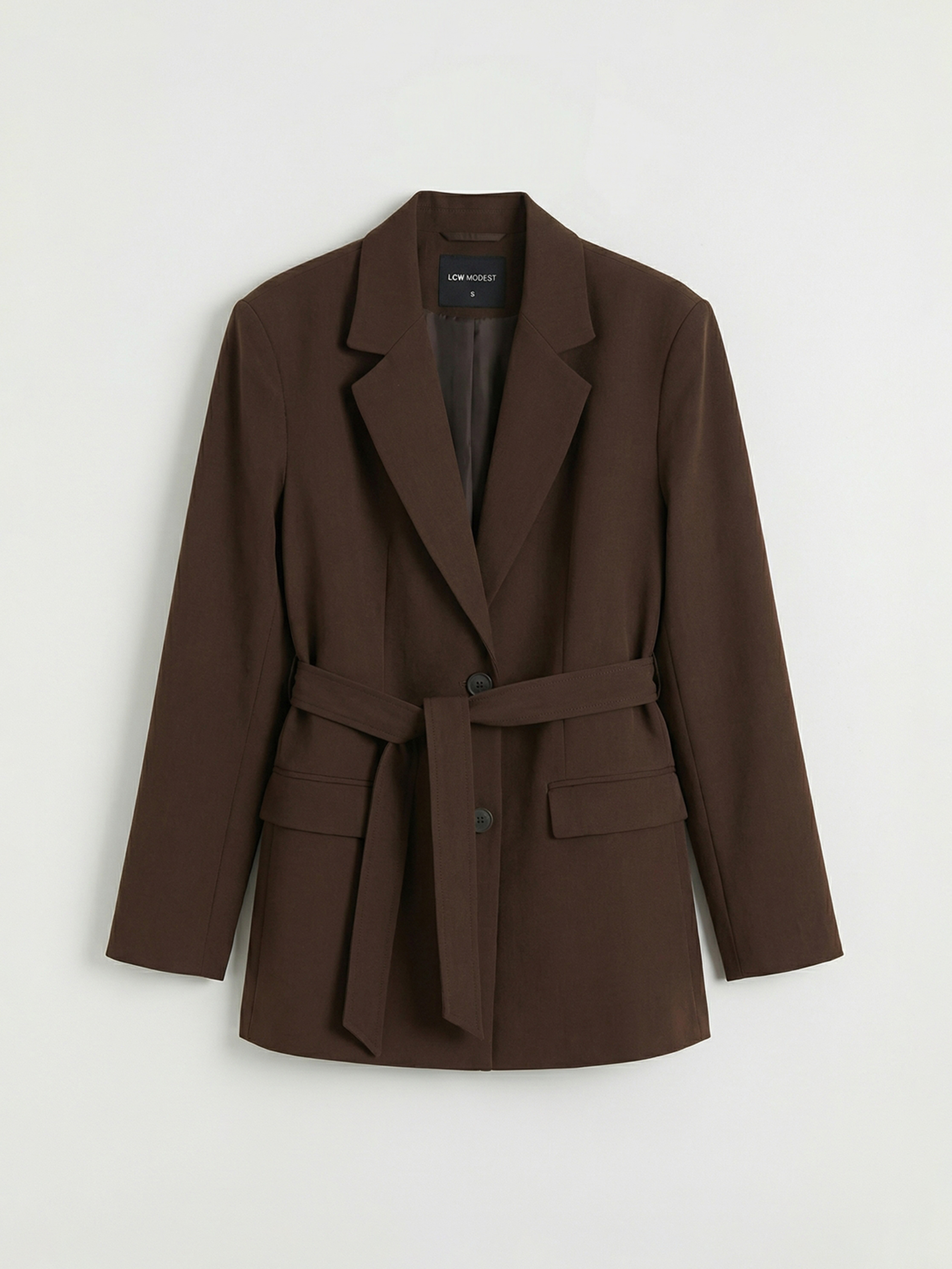 LCW Modest Beli Kuşaklı Kadın Blazer Ceket görsel 5