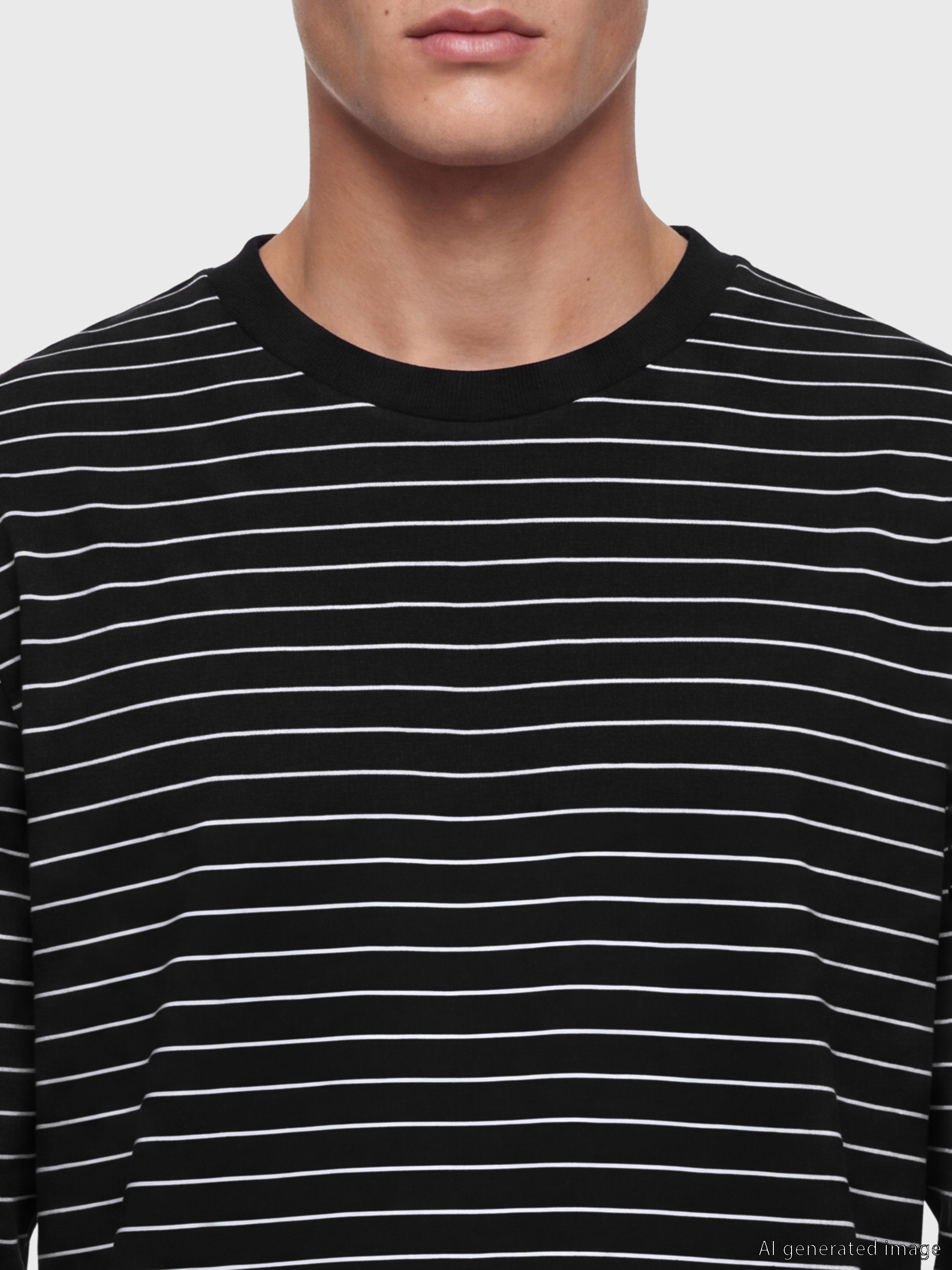LCW Vision Bisiklet Yaka Çizgili Erkek Sweatshirt görsel 3