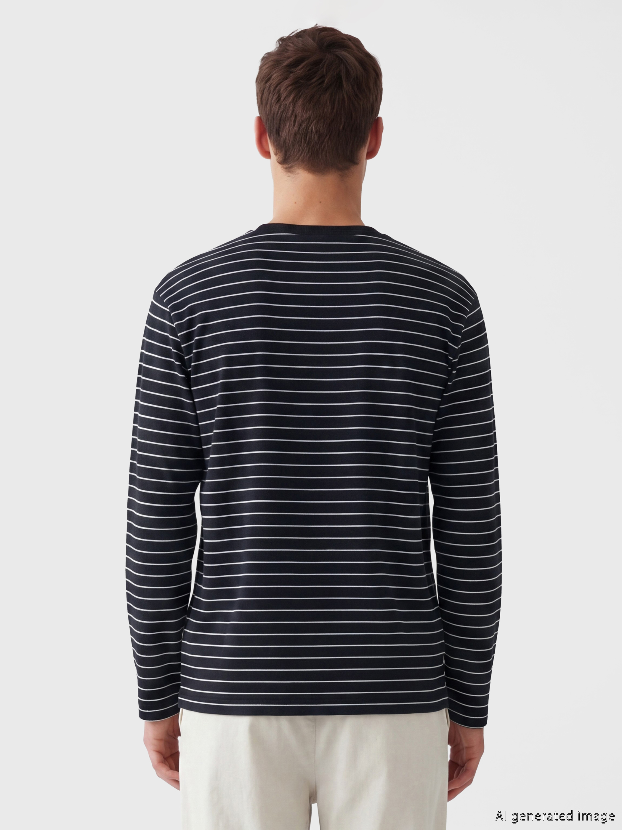 LCW Vision Bisiklet Yaka Çizgili Erkek Sweatshirt görsel 4
