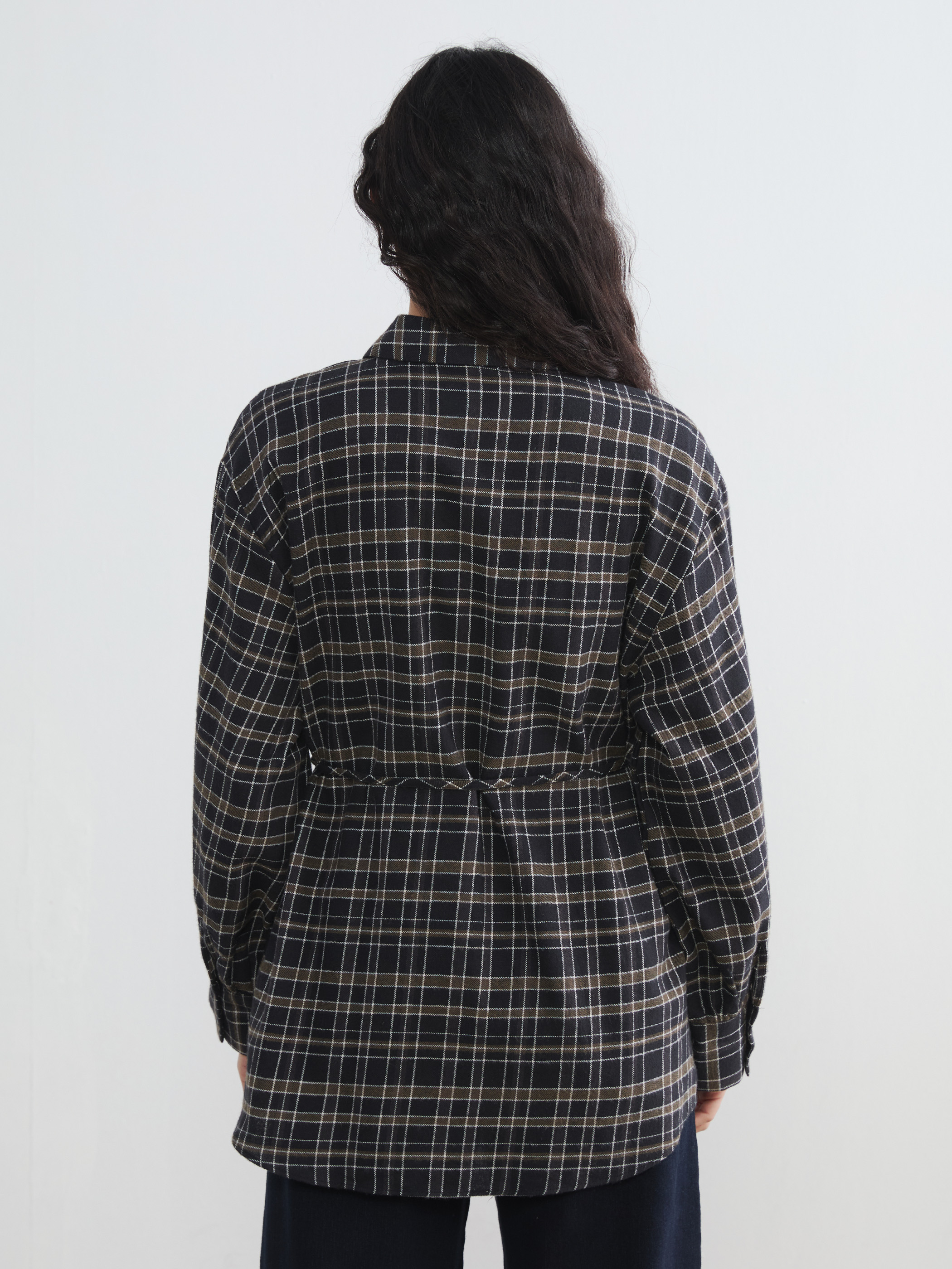 LCW Modest Ekose Kadın Gömlek Tunik görsel 4