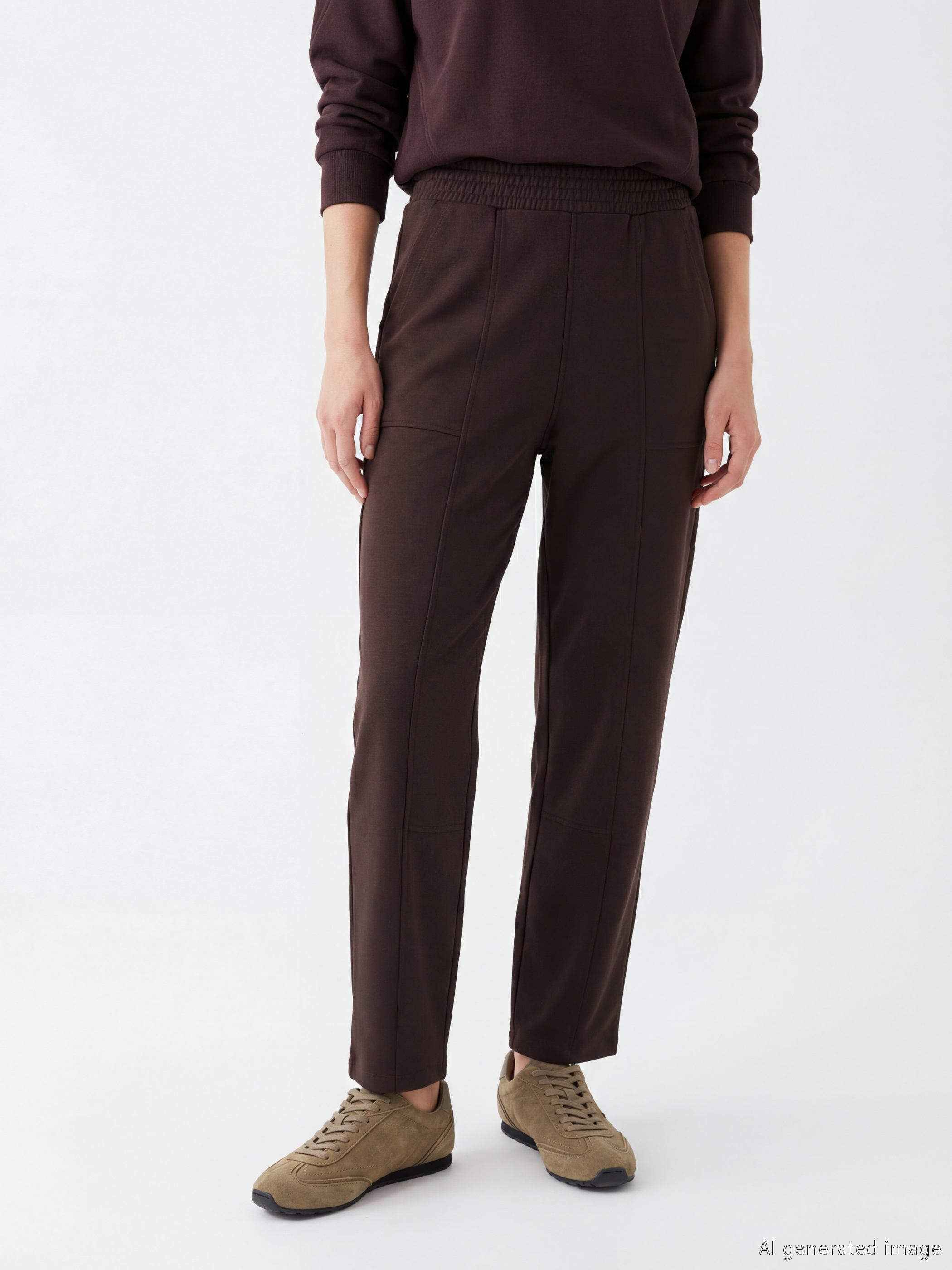 LCW Modest Beli Lastikli Soft Touch Kadın Eşofman Altı görsel 2