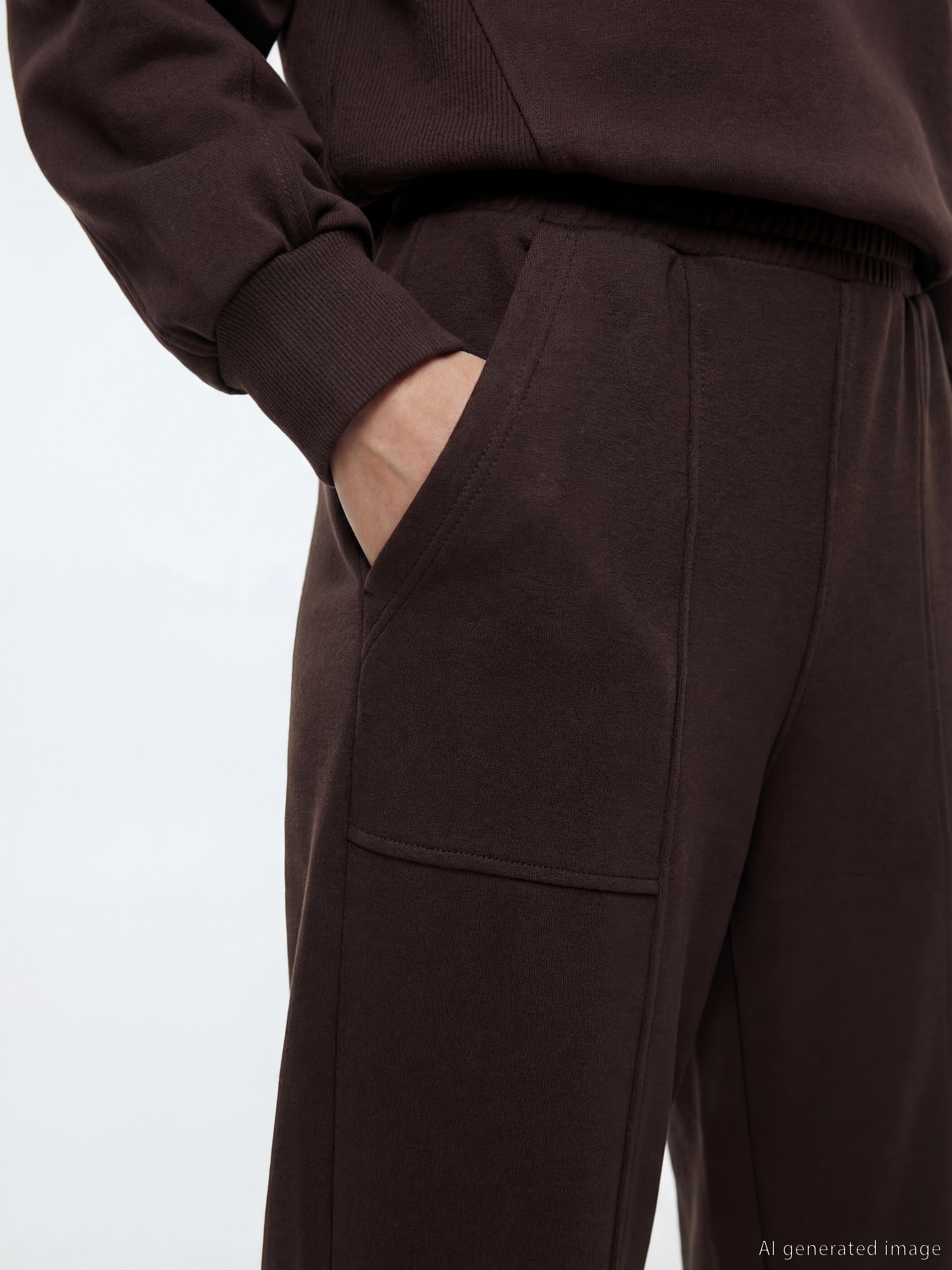LCW Modest Beli Lastikli Soft Touch Kadın Eşofman Altı görsel 3